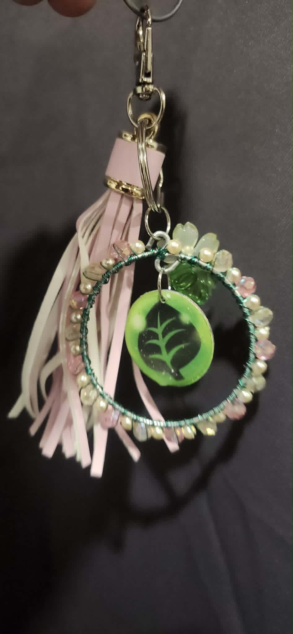 Handmade Sprigatito Charm | Petal Dance Collection | Pokémon Card Bag Charm & Floral Keychain