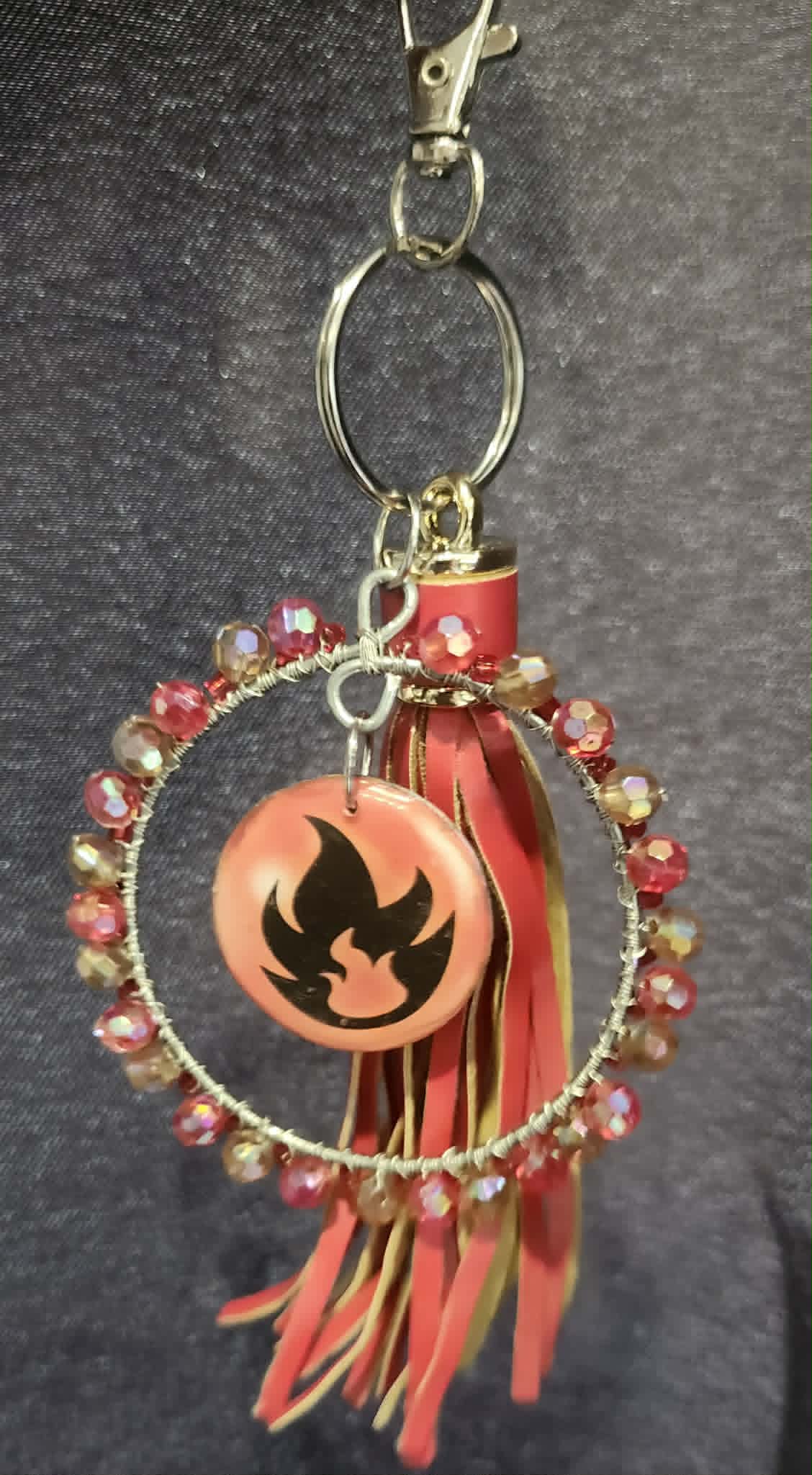 Tepig Blaze Charm – Handmade Pokémon-Inspired Bag Charm, Keychain & Car Accessory ⭐