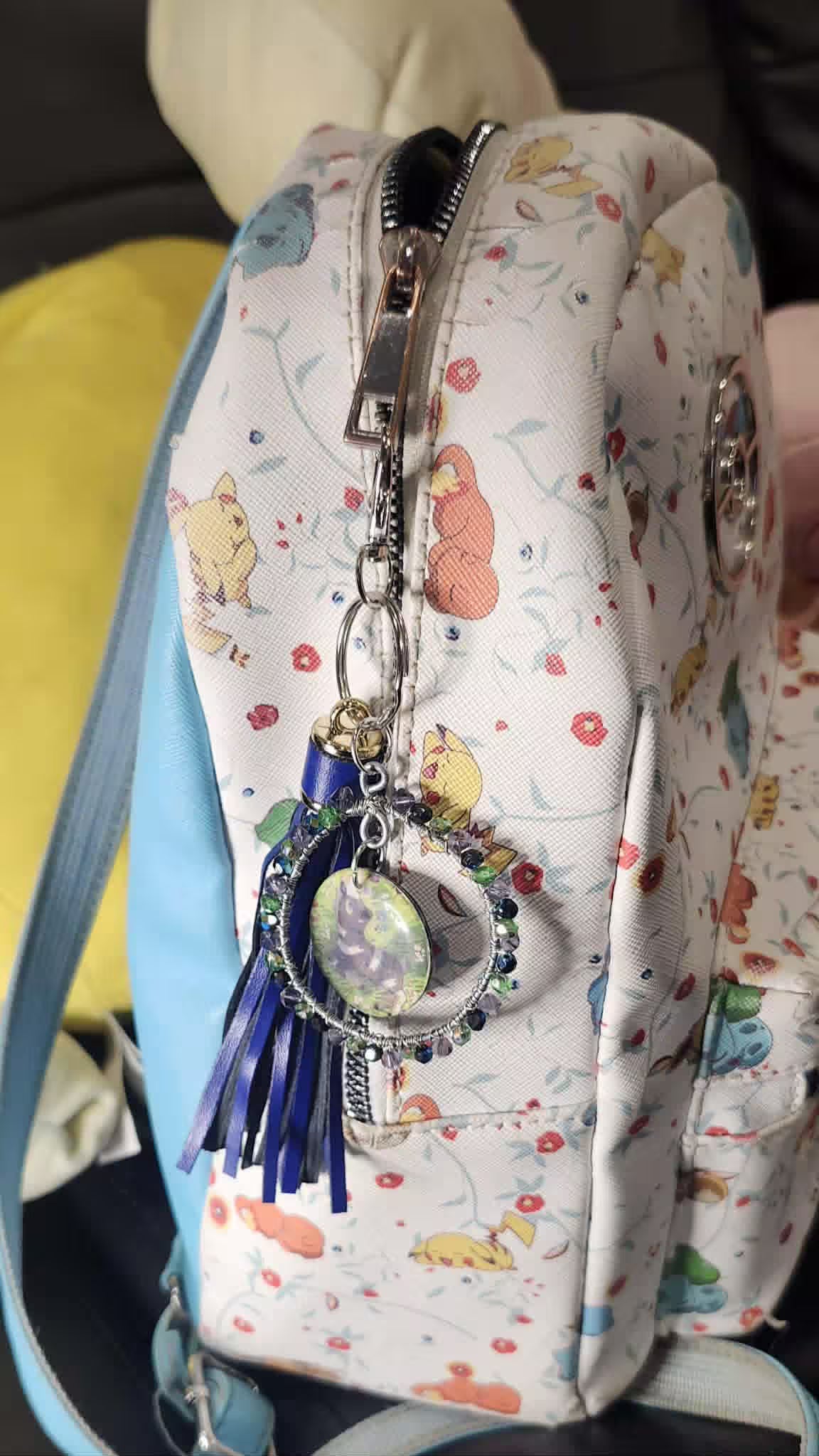 Handmade Blitzle & Zebstrika Keychain | Double-Sided Pokémon Bag Charm | Cute Anime Keyring | Unique Gamer Gift for Women