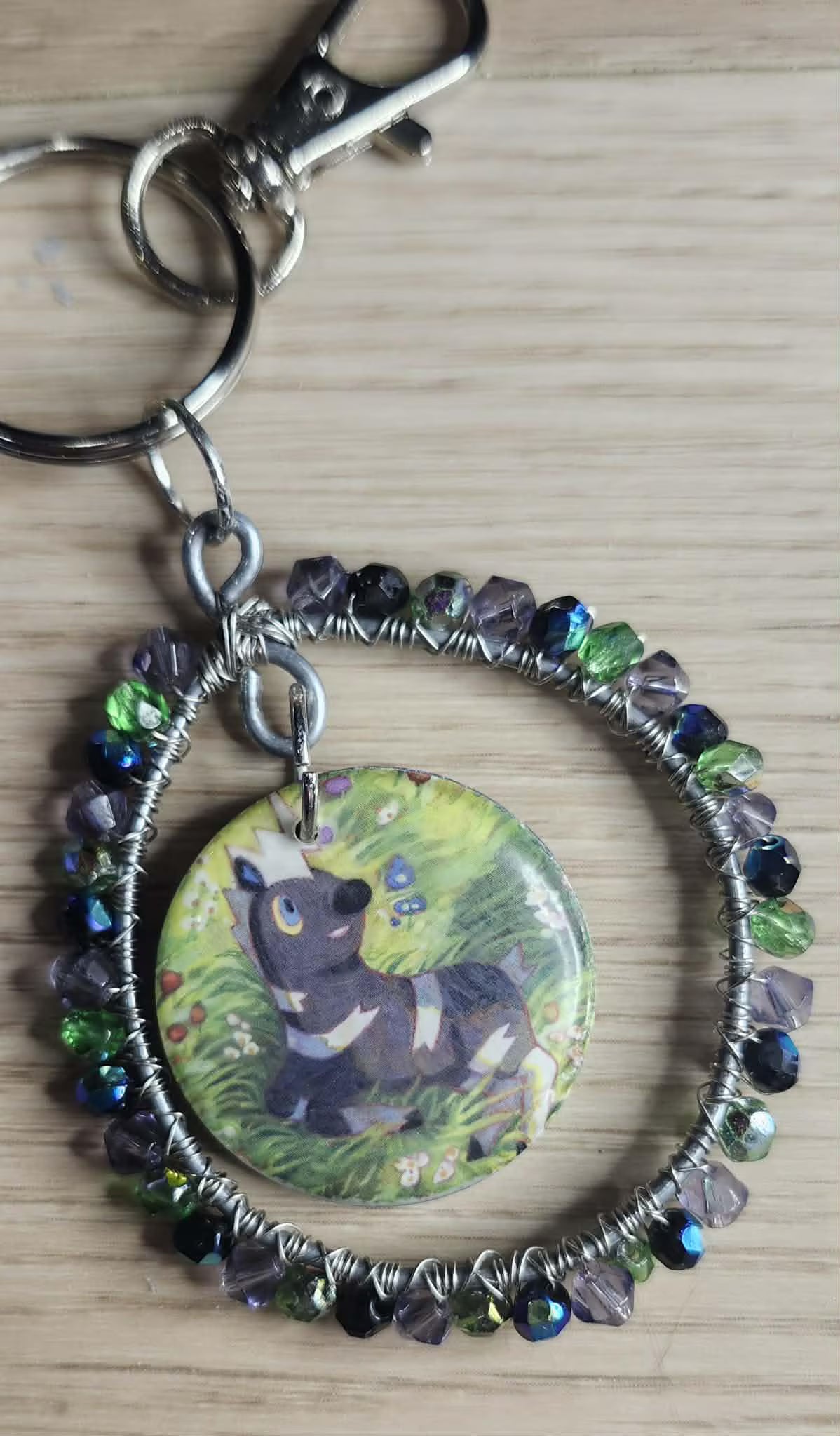 Handmade Blitzle & Zebstrika Keychain | Double-Sided Pokémon Bag Charm | Cute Anime Keyring | Unique Gamer Gift for Women