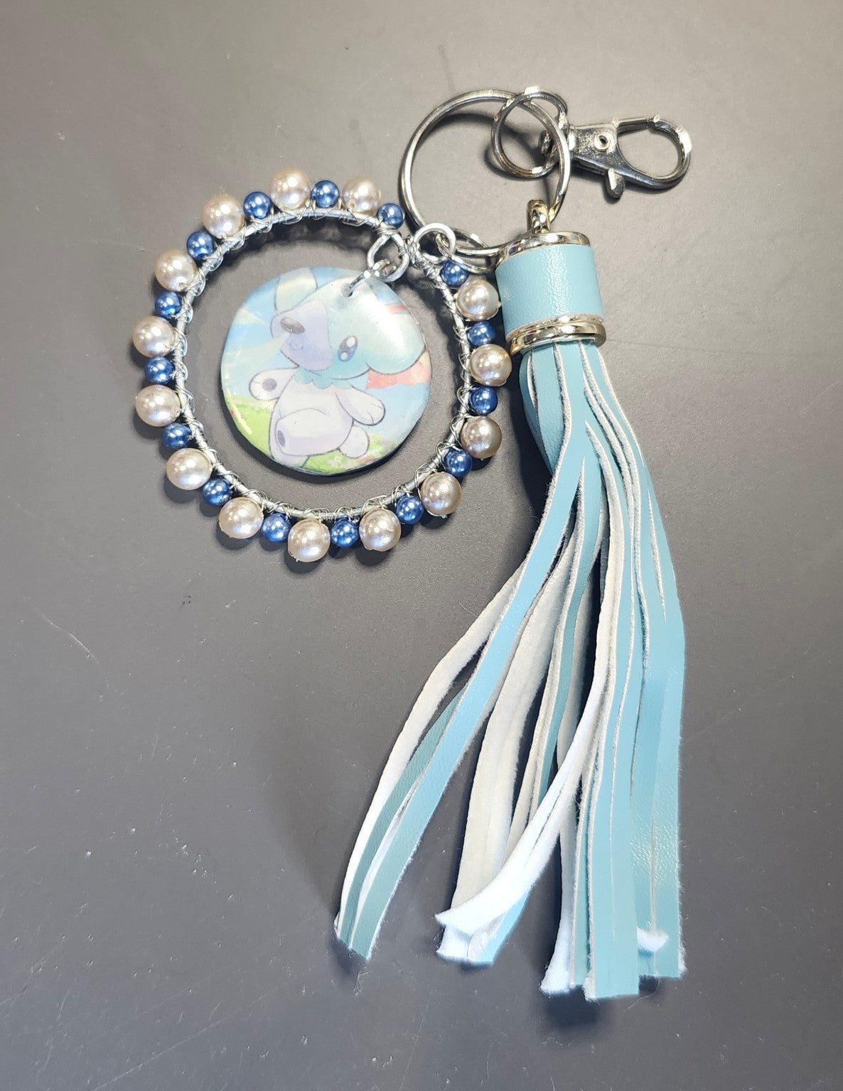 Cubchoo Winter Charm | Blue Beaded Tassel Bag Charm