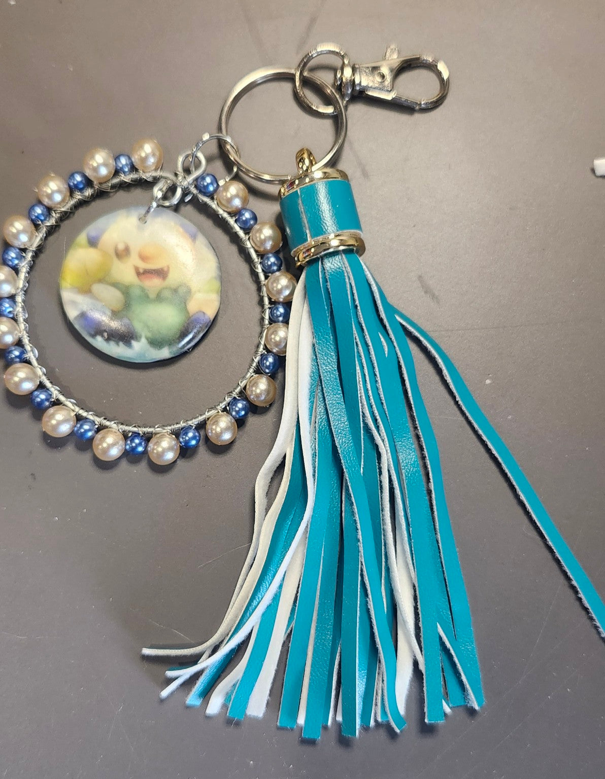 Oshawott Ocean Charm | Cute Beaded Tassel Bag Charm