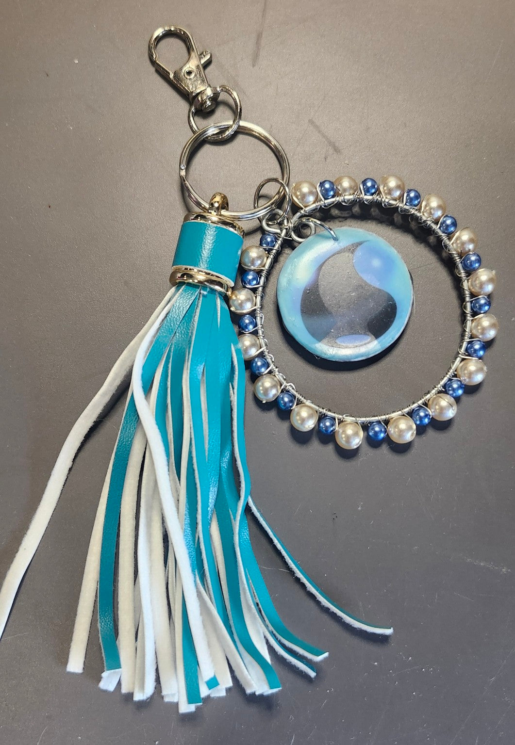Oshawott Ocean Charm | Cute Beaded Tassel Bag Charm