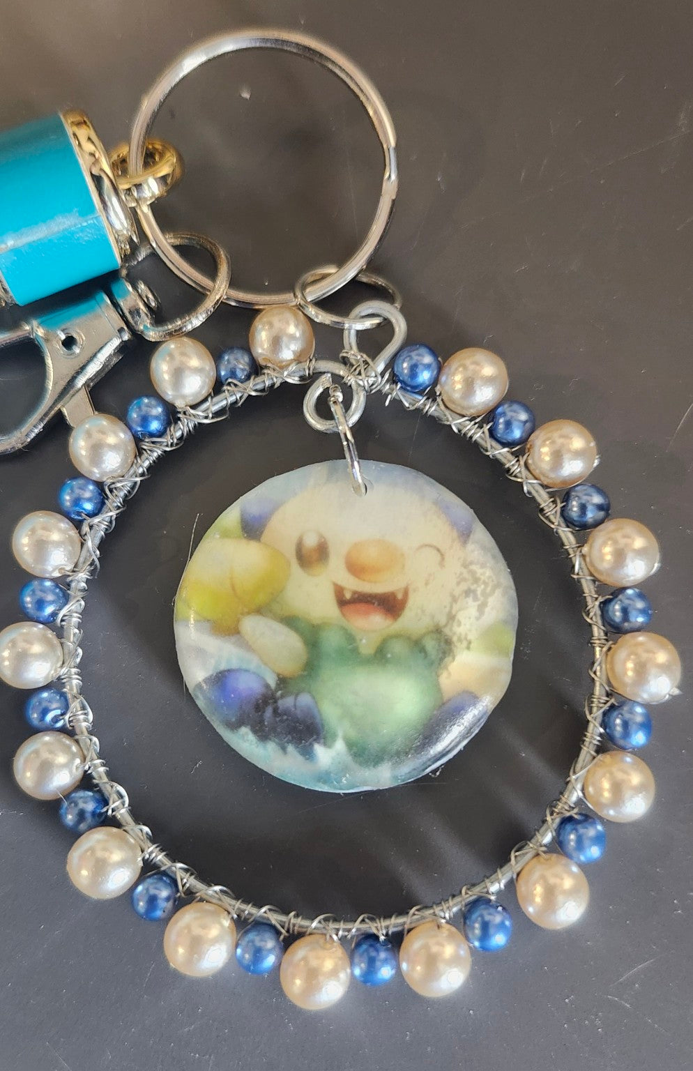 Oshawott Ocean Charm | Cute Beaded Tassel Bag Charm