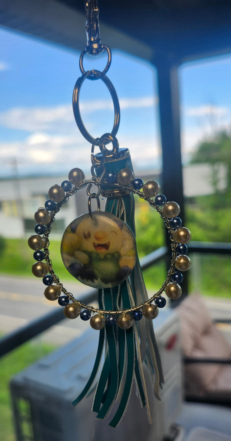 Oshawott Ocean Charm | Cute Beaded Tassel Bag Charm