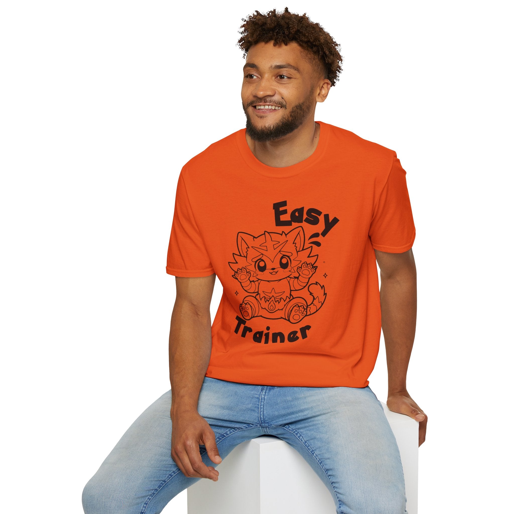 Easy Trainer T-Shirt | Cute Cartoon Easy Tiger Funny wrestling Cat Design Tee