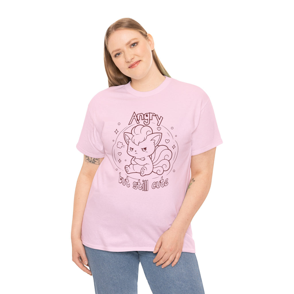 Fox Angry but still cute Grumpy Cute Fox Lady Shirt | Pouting Fox Illustration