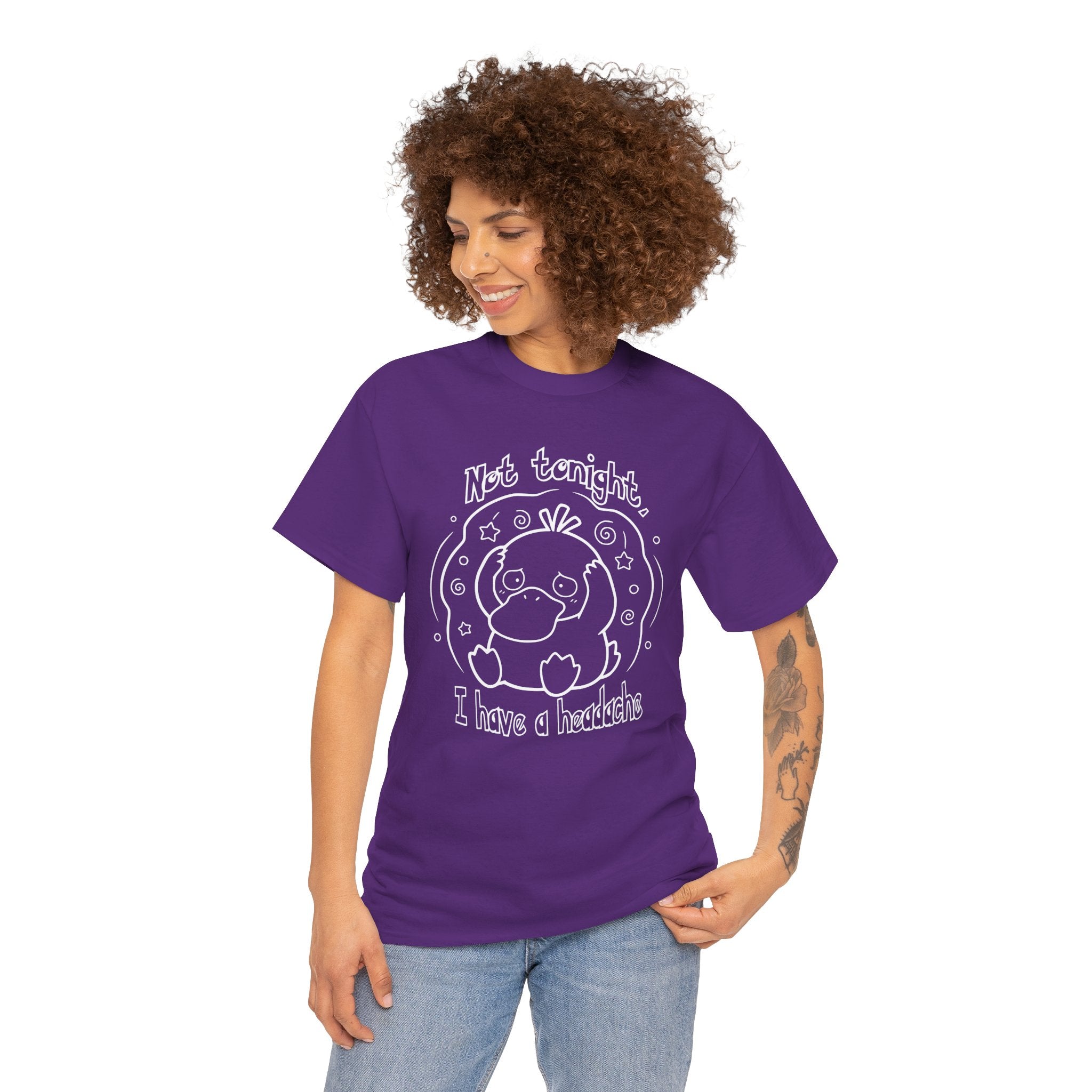 Duck Not Tonight I Have a Headache T-shirt funny kawaii duck illustration Shirt For Wife Or Girlfriend Gift