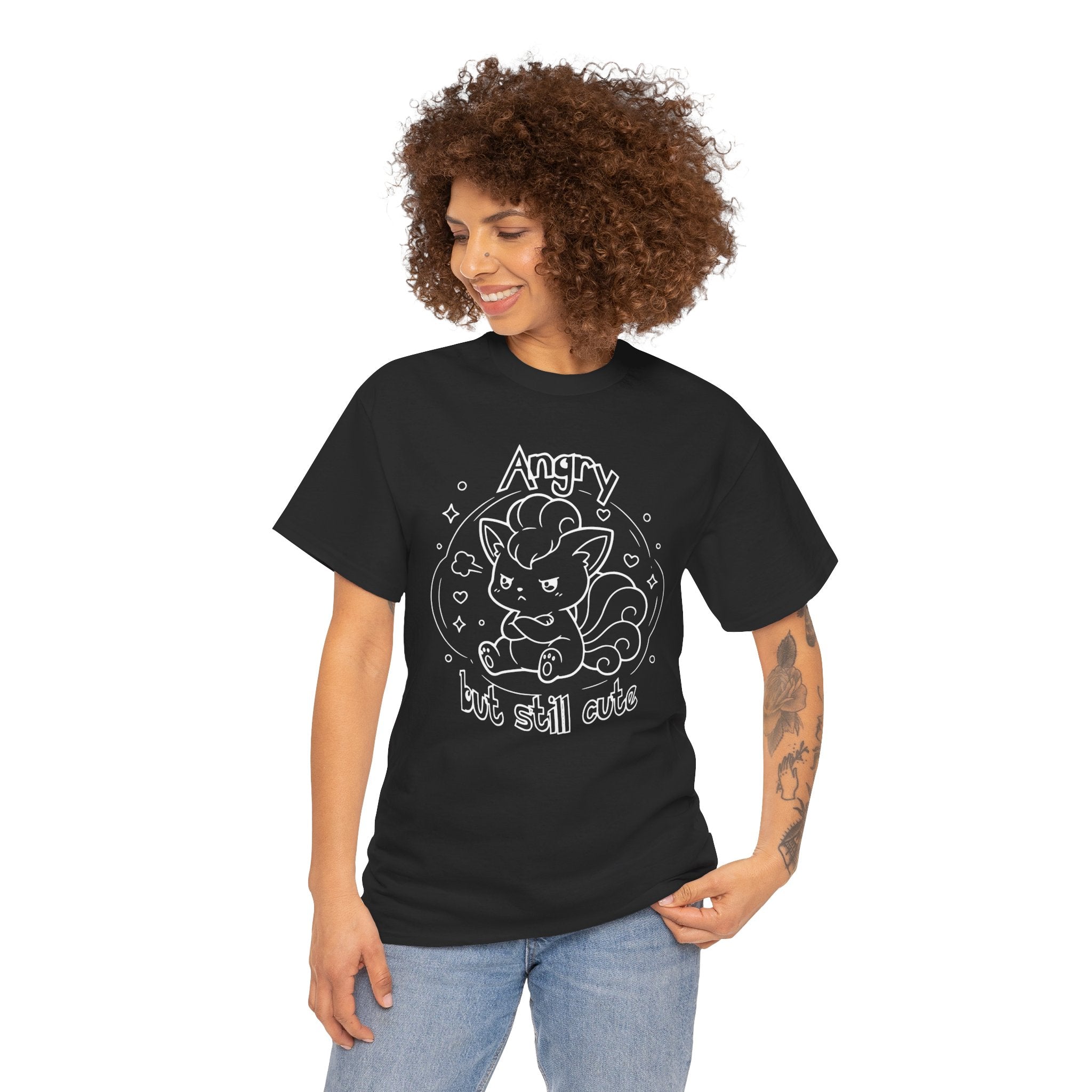 Fox Angry but still cute Grumpy Cute Fox Lady Shirt | Pouting Fox Illustration