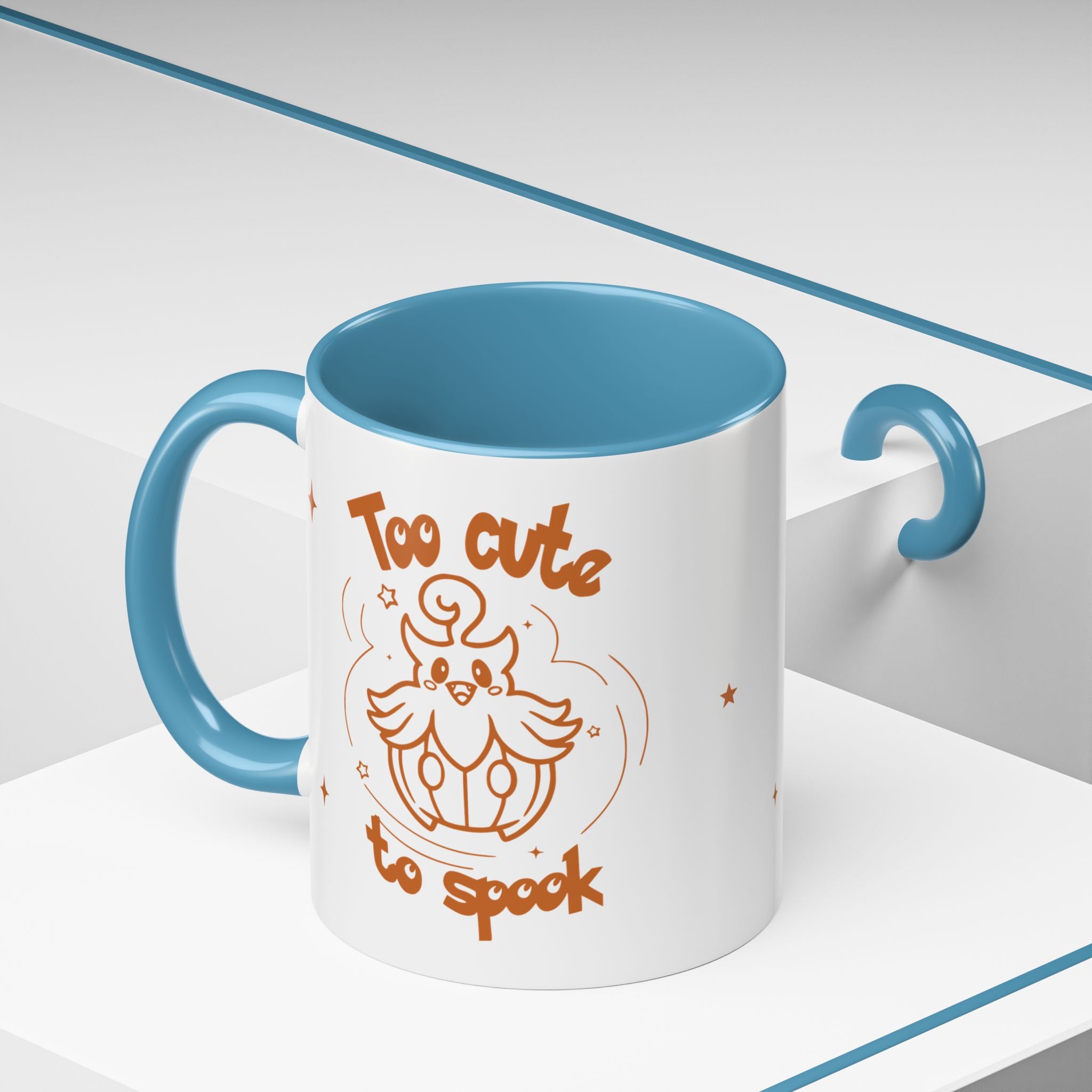 Too Cute to Spook Pumpkin Ghost Halloween Theme Mug | Accent Coffee Mug 11oz 15oz