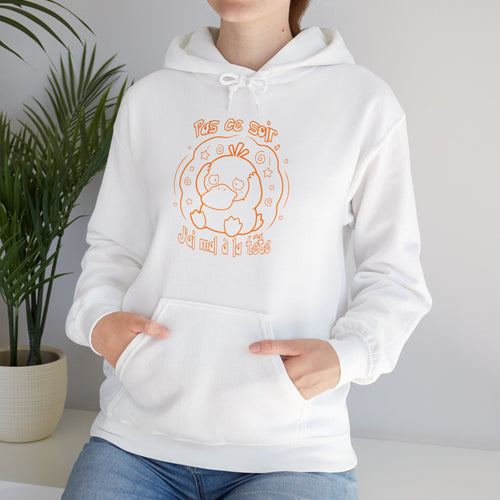 Canard Pas ce soir j'ai mal à la tête Hoodie drôle Sweater francophone Animal Adorable Cadeau femme blonde copine
