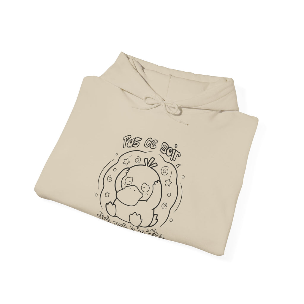 Canard Pas ce soir j'ai mal à la tête Hoodie drôle Sweater francophone Animal Adorable Cadeau femme blonde copine