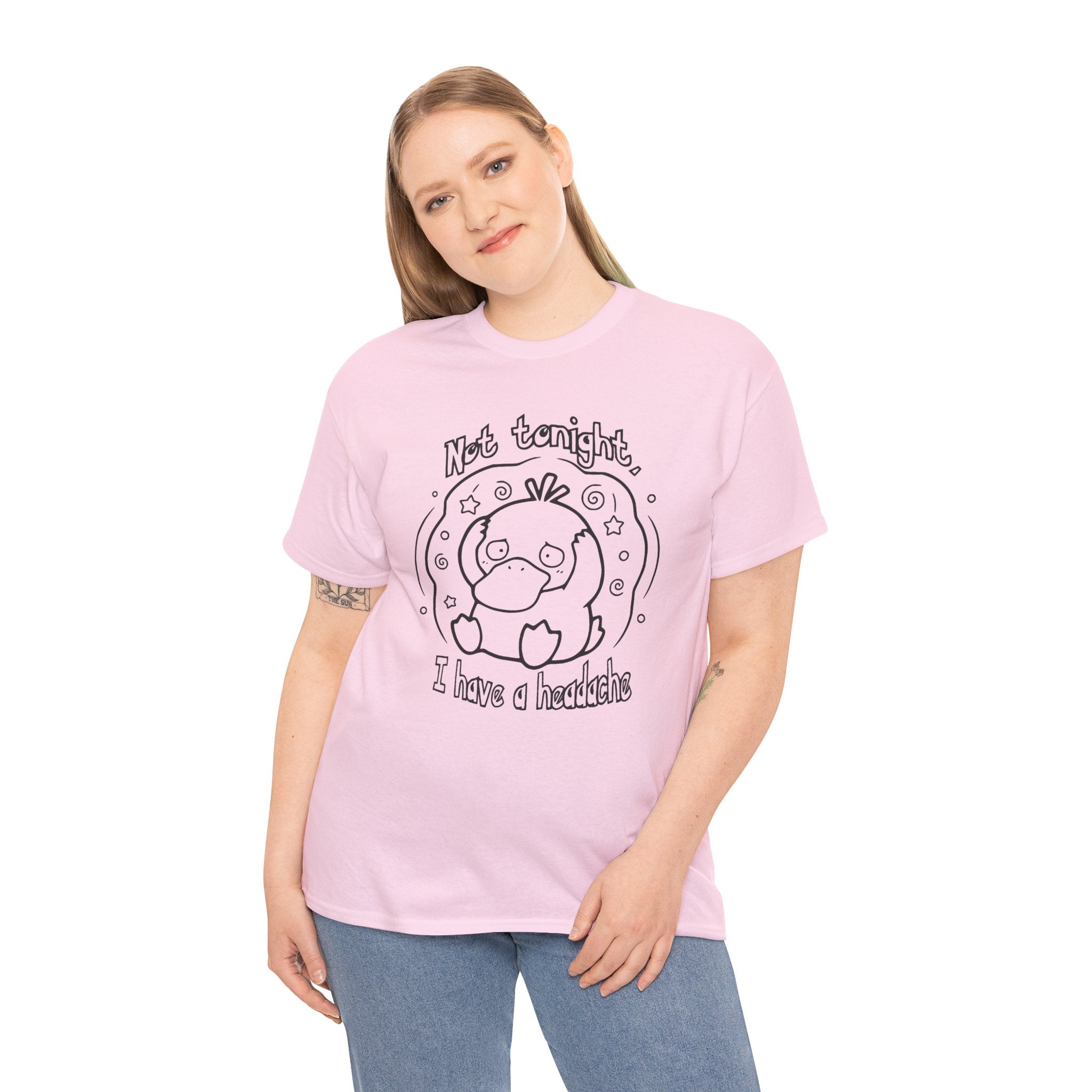 Duck Not Tonight I Have a Headache T-shirt funny kawaii duck illustration Shirt For Wife Or Girlfriend Gift