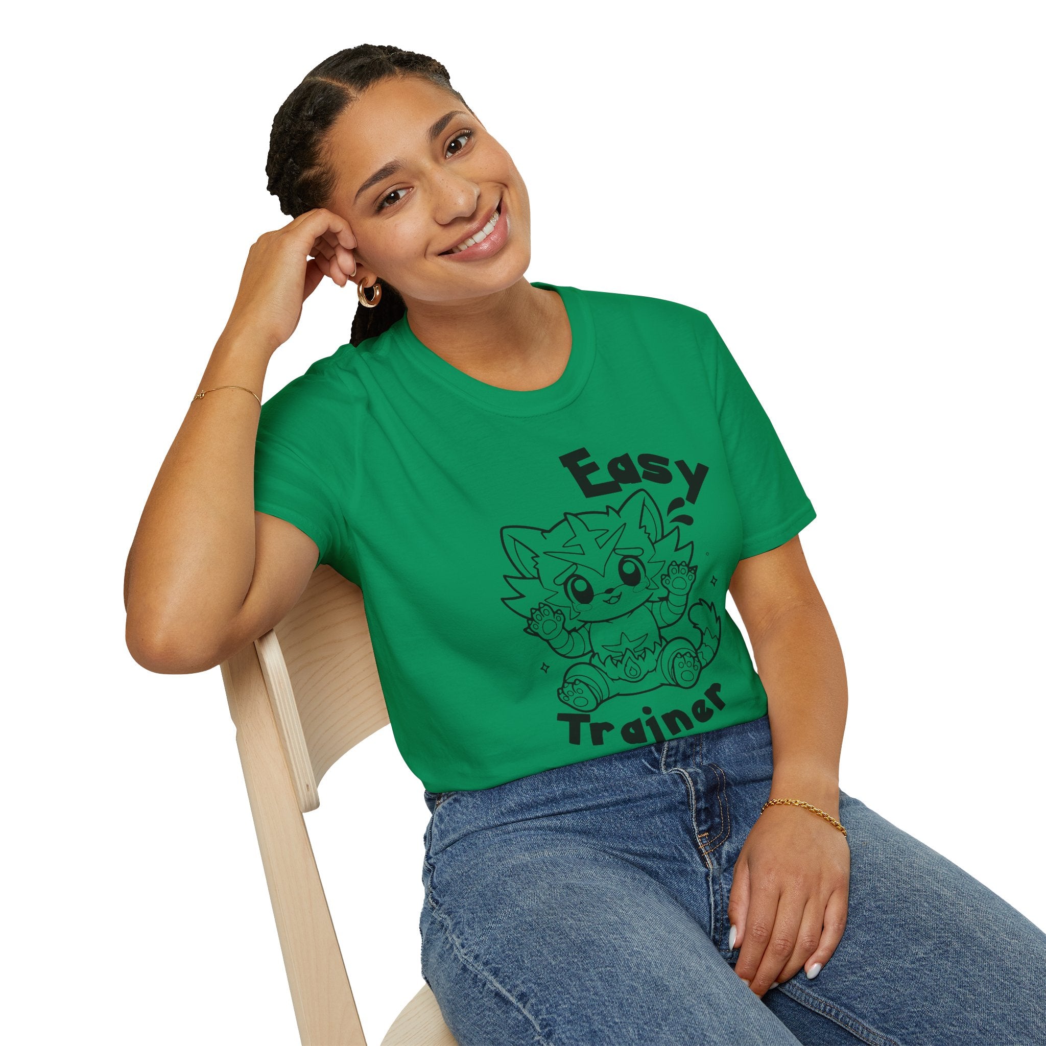 Easy Trainer T-Shirt | Cute Cartoon Easy Tiger Funny wrestling Cat Design Tee