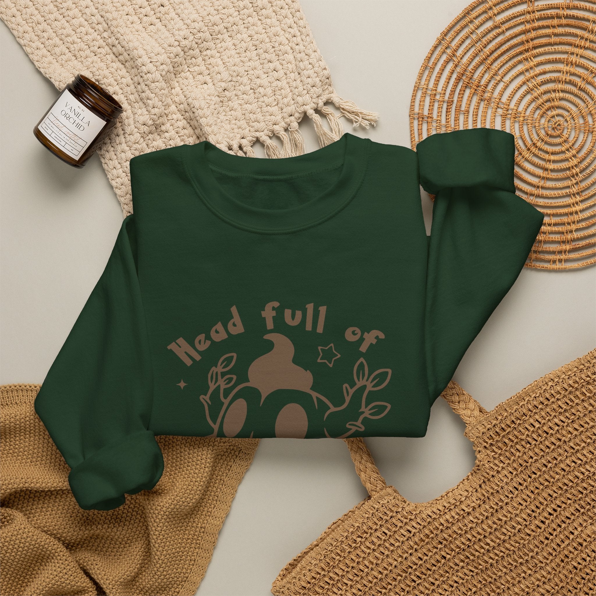Head Full of Mischief Sweatshirt | Cute Halloween Ghost Crewneck | Cozy Fall Sweatshirt | Geek Autumn Sweater | Kawaii Spooky Apparel
