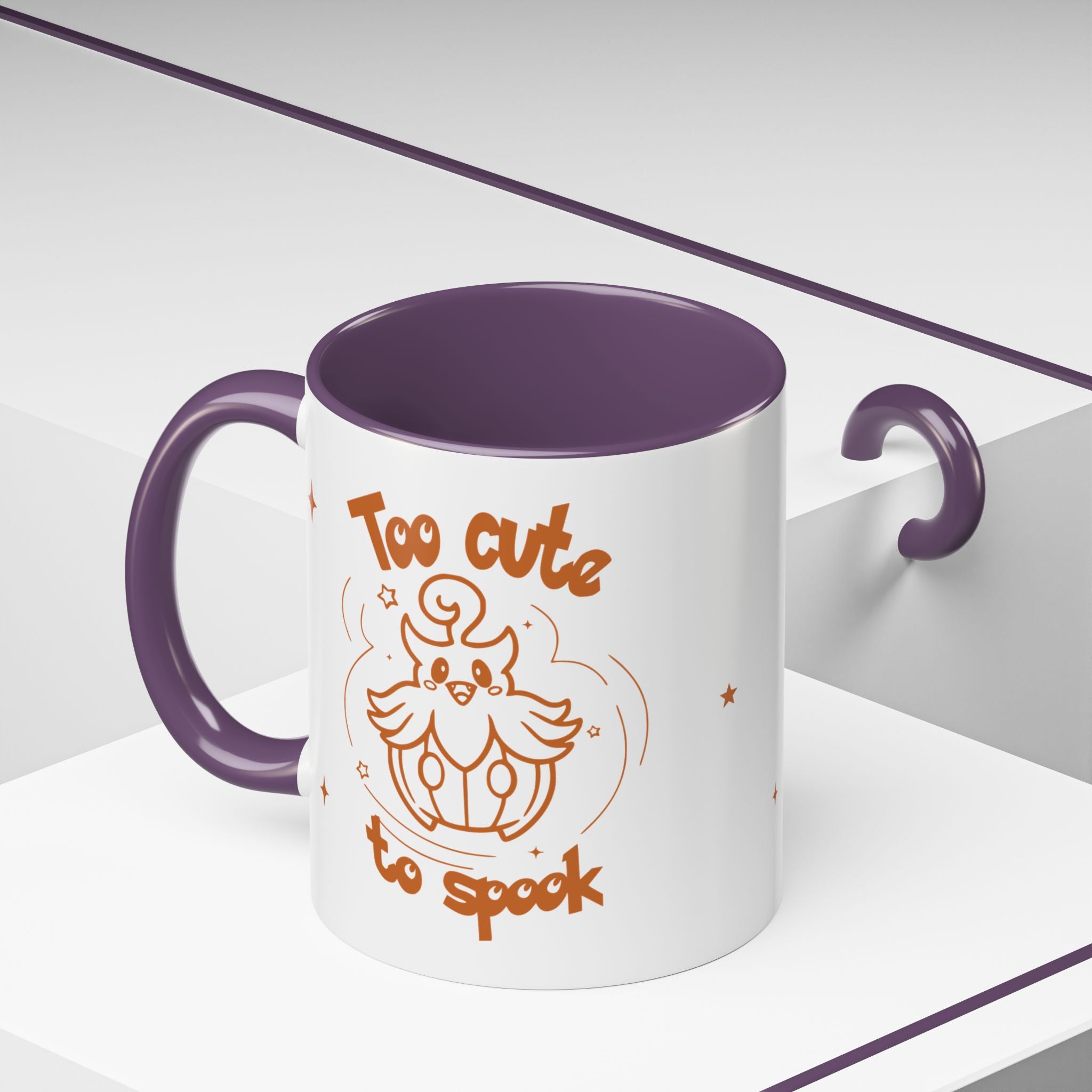 Too Cute to Spook Pumpkin Ghost Halloween Theme Mug | Accent Coffee Mug 11oz 15oz