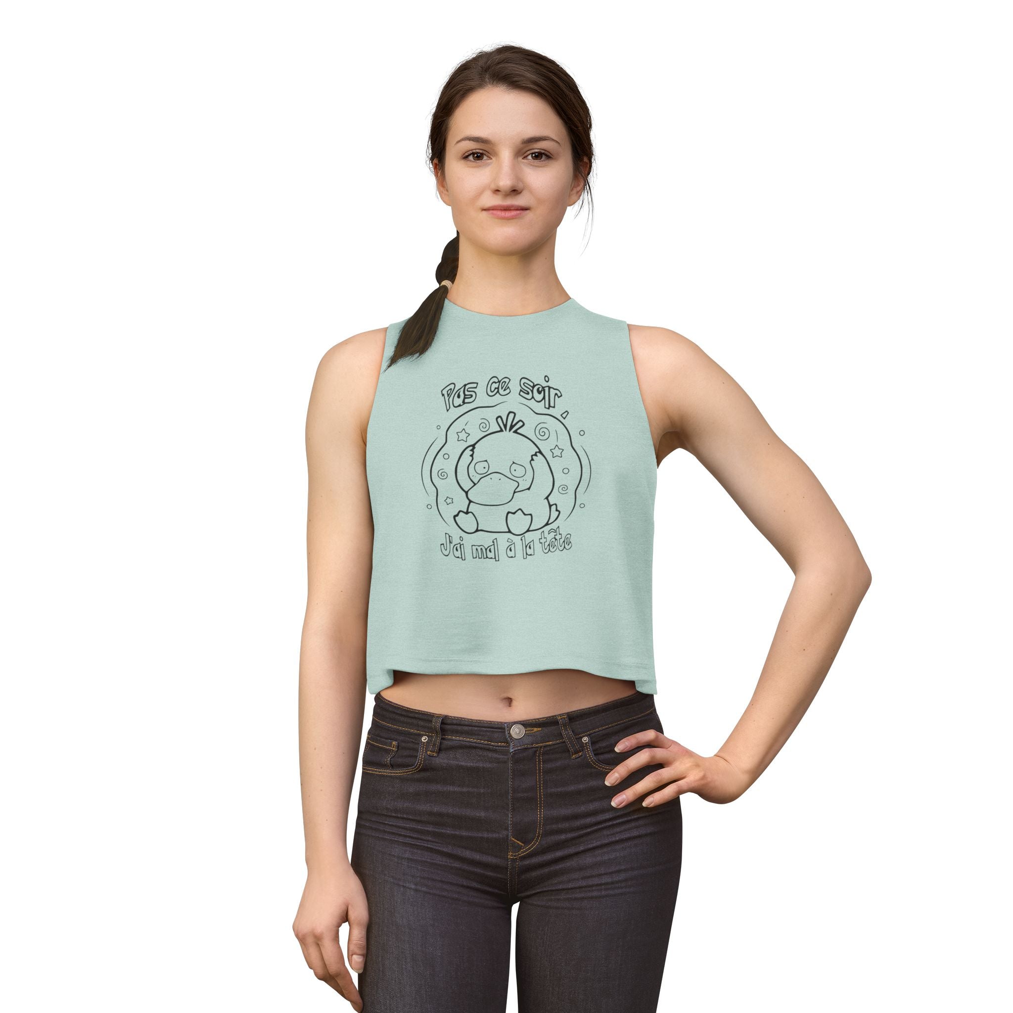 Crop Top inspiré de Psykokwak (Psyduck), Pas ce soir, j'ai mal à la tête