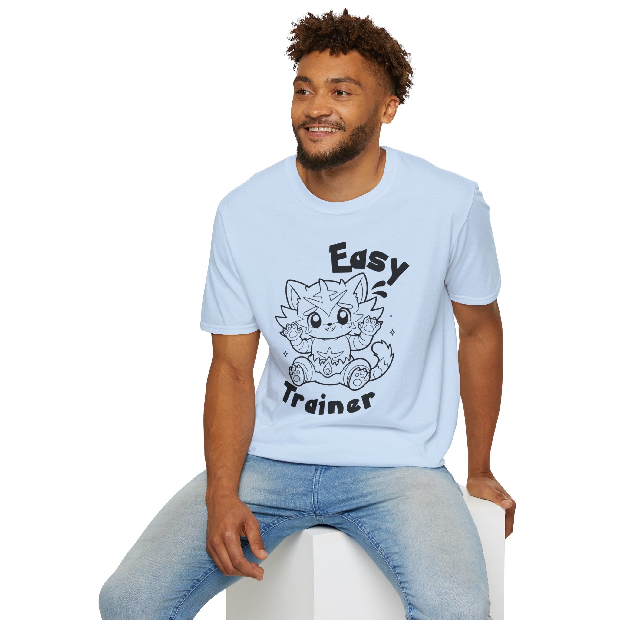 Easy Trainer T-Shirt | Cute Cartoon Easy Tiger Funny wrestling Cat Design Tee