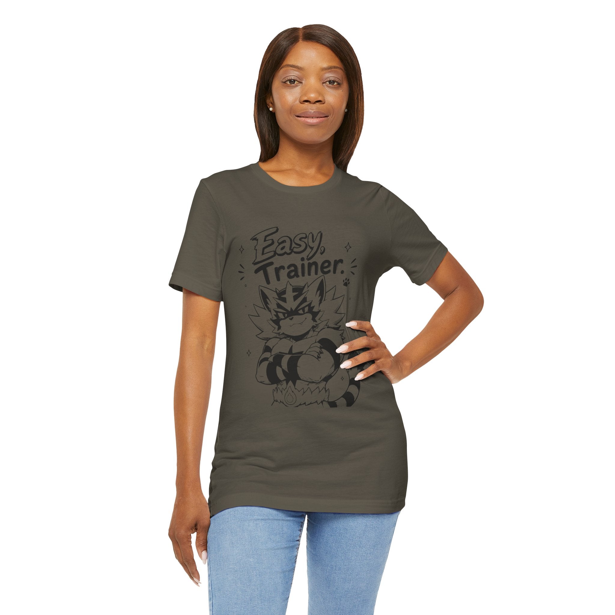 Easy Trainer Easy tiger illustration T-Shirt | cartoon wrestling funny cat graphic tee