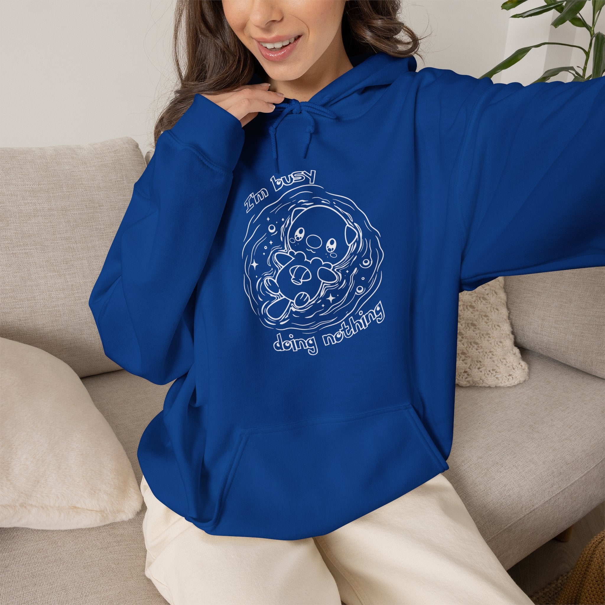 Otter Busy Doing Nothing Otter Hoodie | Cute Swimming Animal Graphic