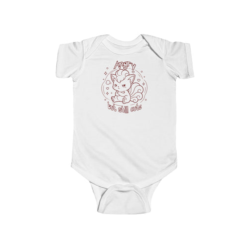 Baby Fox Angry but still cute Grumpy Cute Fox infant bodysuit | Pouting Illustration newborn gift
