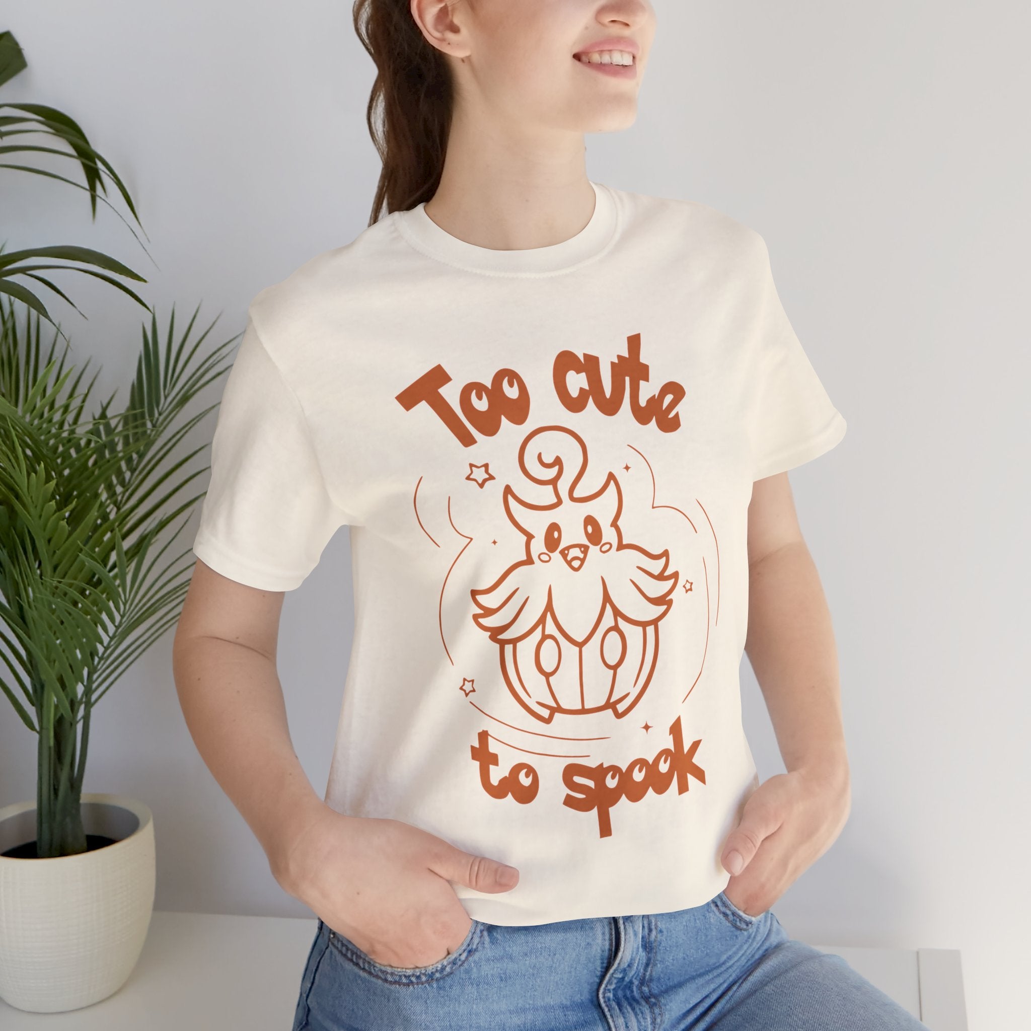 Too Cute to Spook Comfy Tee Shirt | Halloween Theme Gift Ghost Pumpkin T-Shirt for women