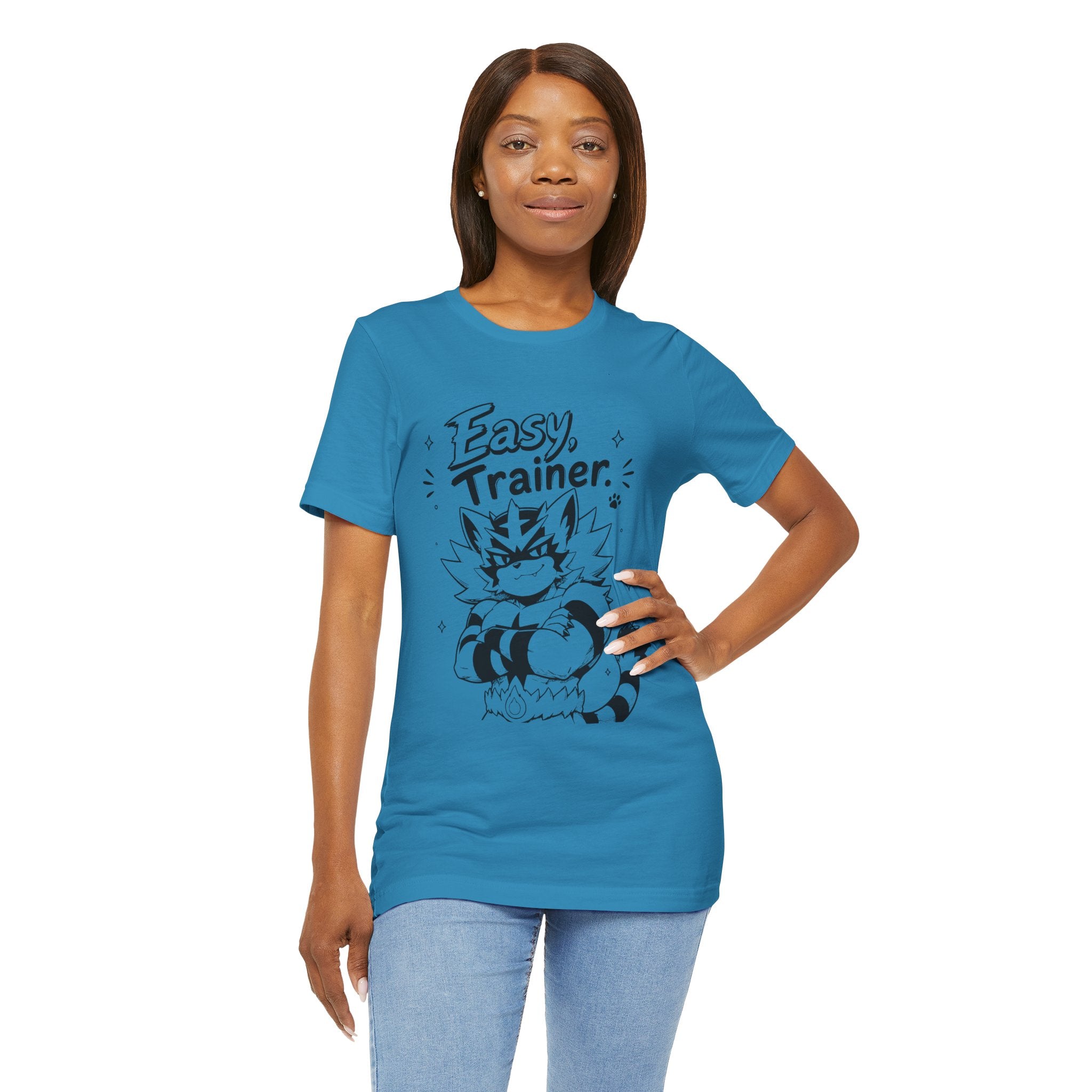 Easy Trainer Easy tiger illustration T-Shirt | cartoon wrestling funny cat graphic tee