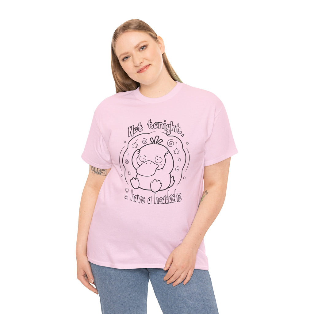 Duck Not Tonight I Have a Headache T-shirt funny kawaii duck illustration Shirt For Wife Or Girlfriend Gift