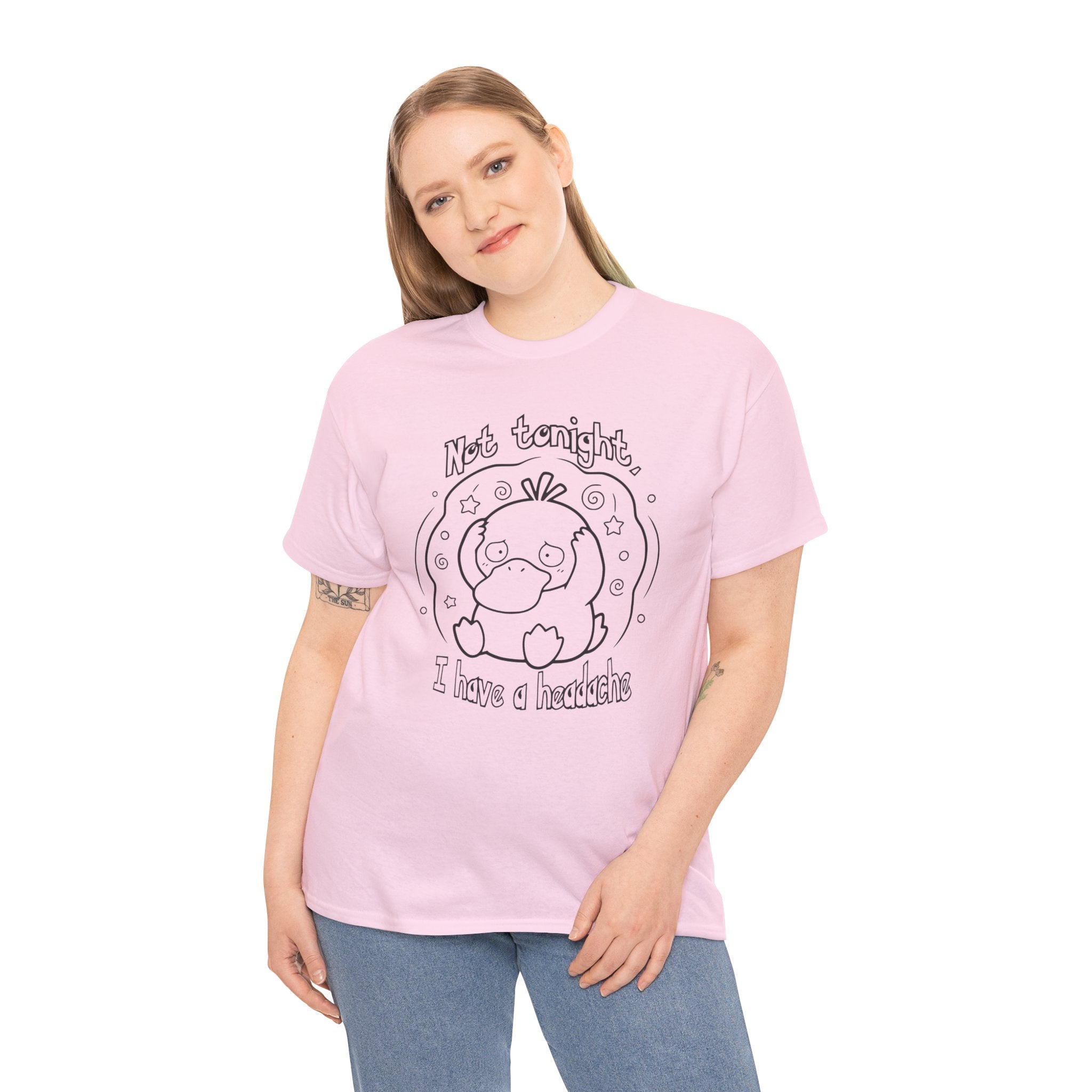 Duck Not Tonight I Have a Headache T-shirt funny kawaii duck illustration Shirt For Wife Or Girlfriend Gift