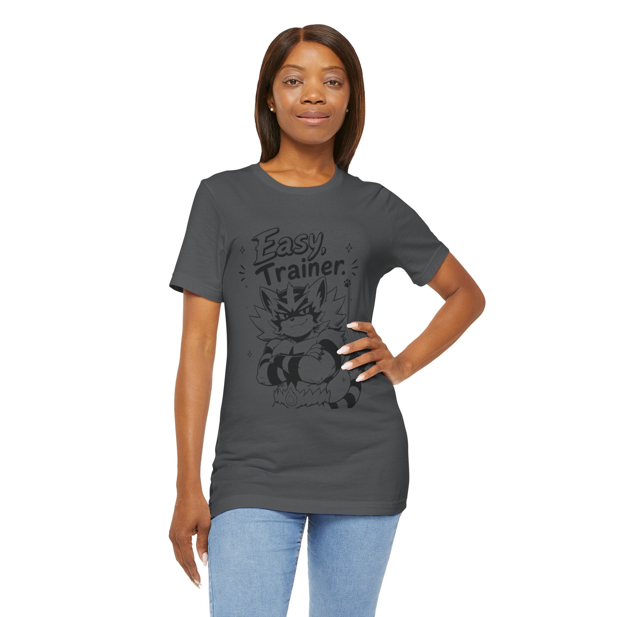 Easy Trainer Easy tiger illustration T-Shirt | cartoon wrestling funny cat graphic tee