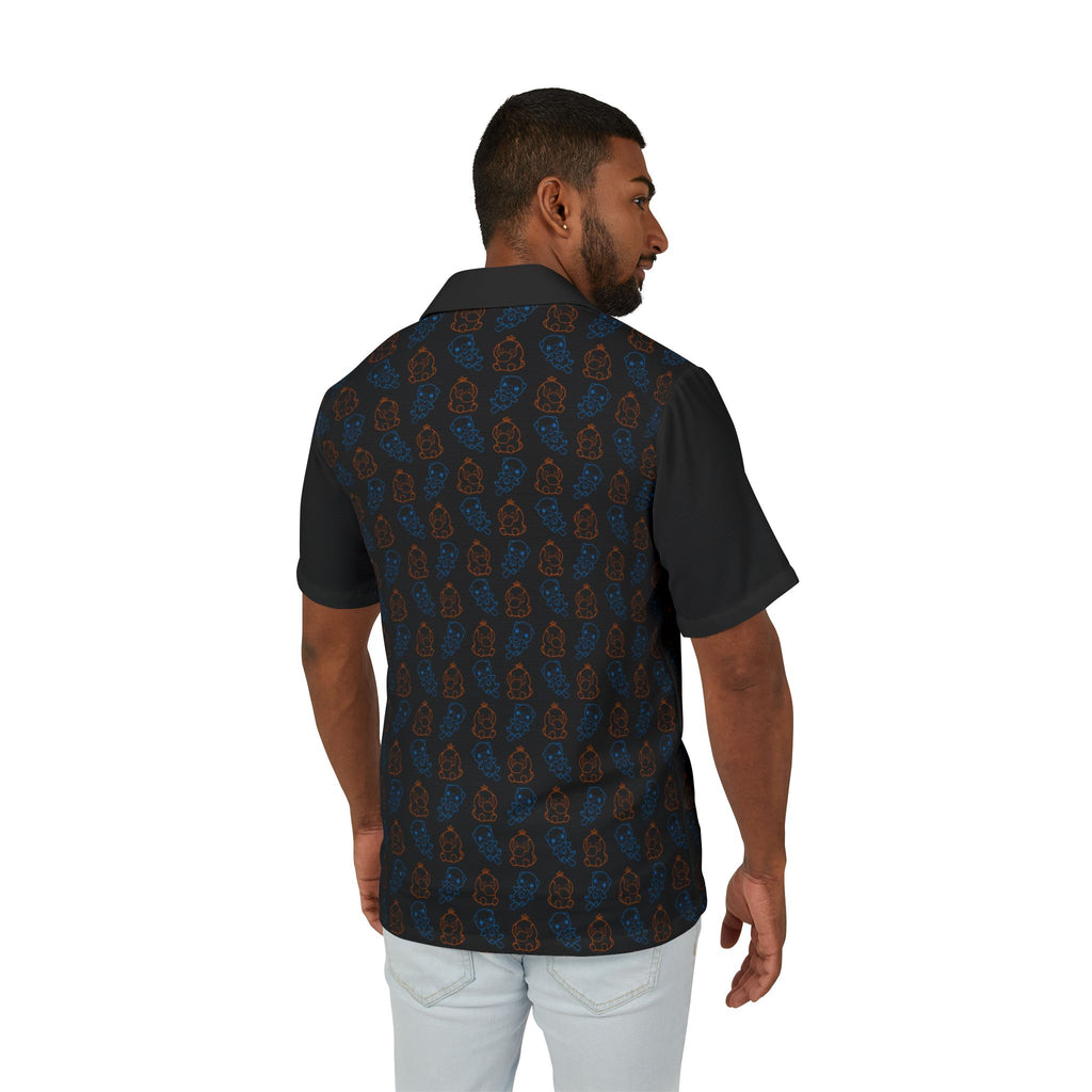 Psyduck and Oshawott Pokémon Inspired Pattern Camp Shirt | Hawaiian Shirt for gamer geek gift