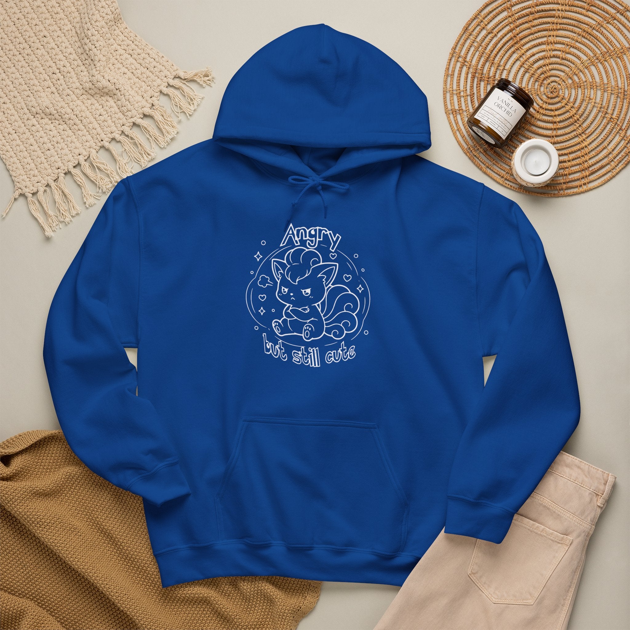 Fox Angry but still cute Grumpy Cute Fox Lady hoodie | Pouting Fox Illustration