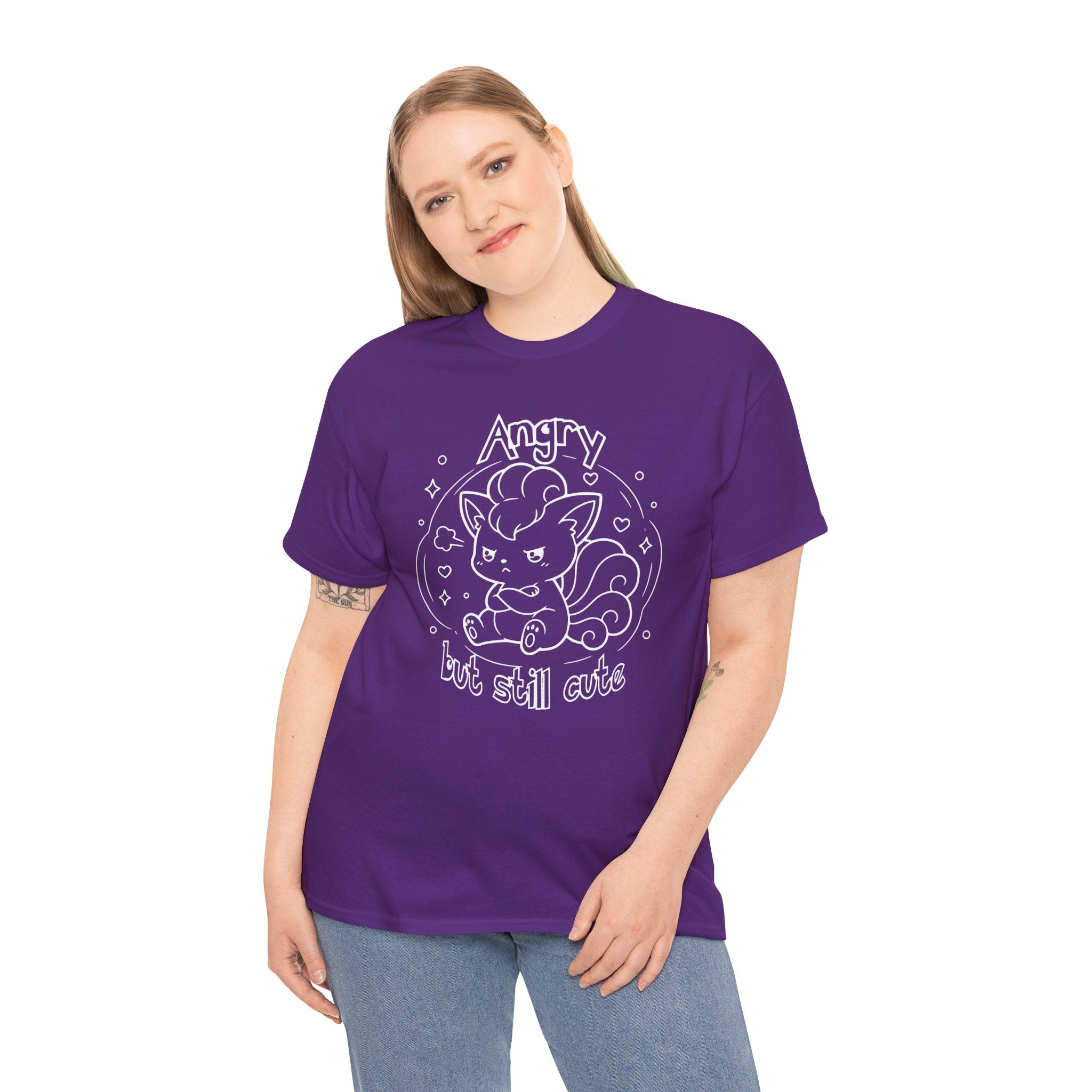 Fox Angry but still cute Grumpy Cute Fox Lady Shirt | Pouting Fox Illustration
