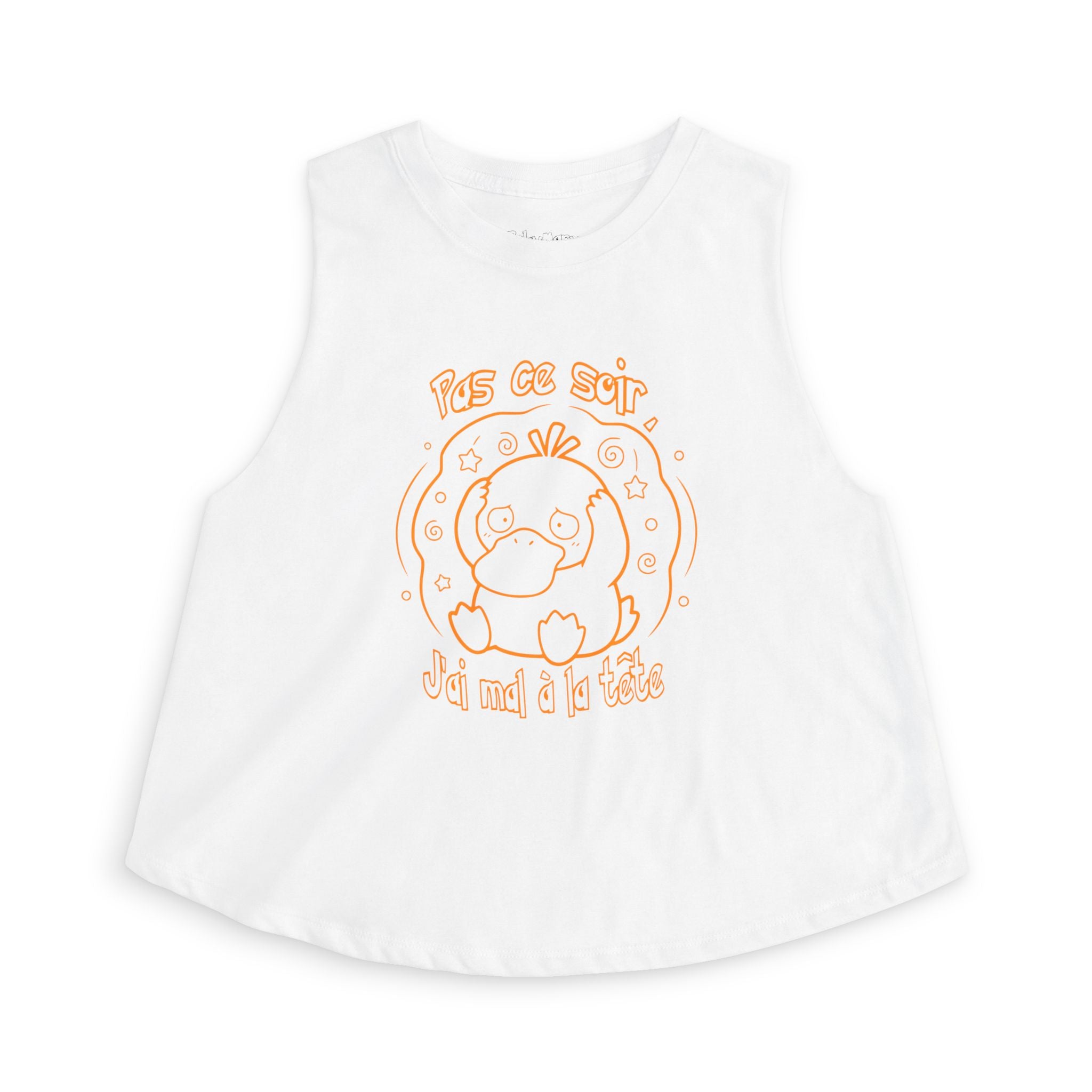 Canard Pas ce soir j'ai mal à la tête Crop Top drôle Sweater francophone Animal Adorable Cadeau femme blonde copine