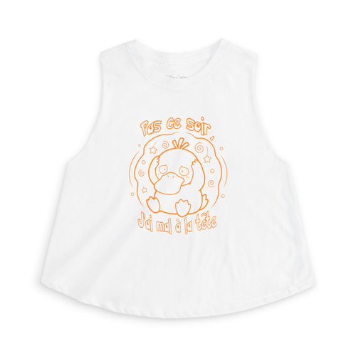 Canard Pas ce soir j'ai mal à la tête Crop Top drôle Sweater francophone Animal Adorable Cadeau femme blonde copine