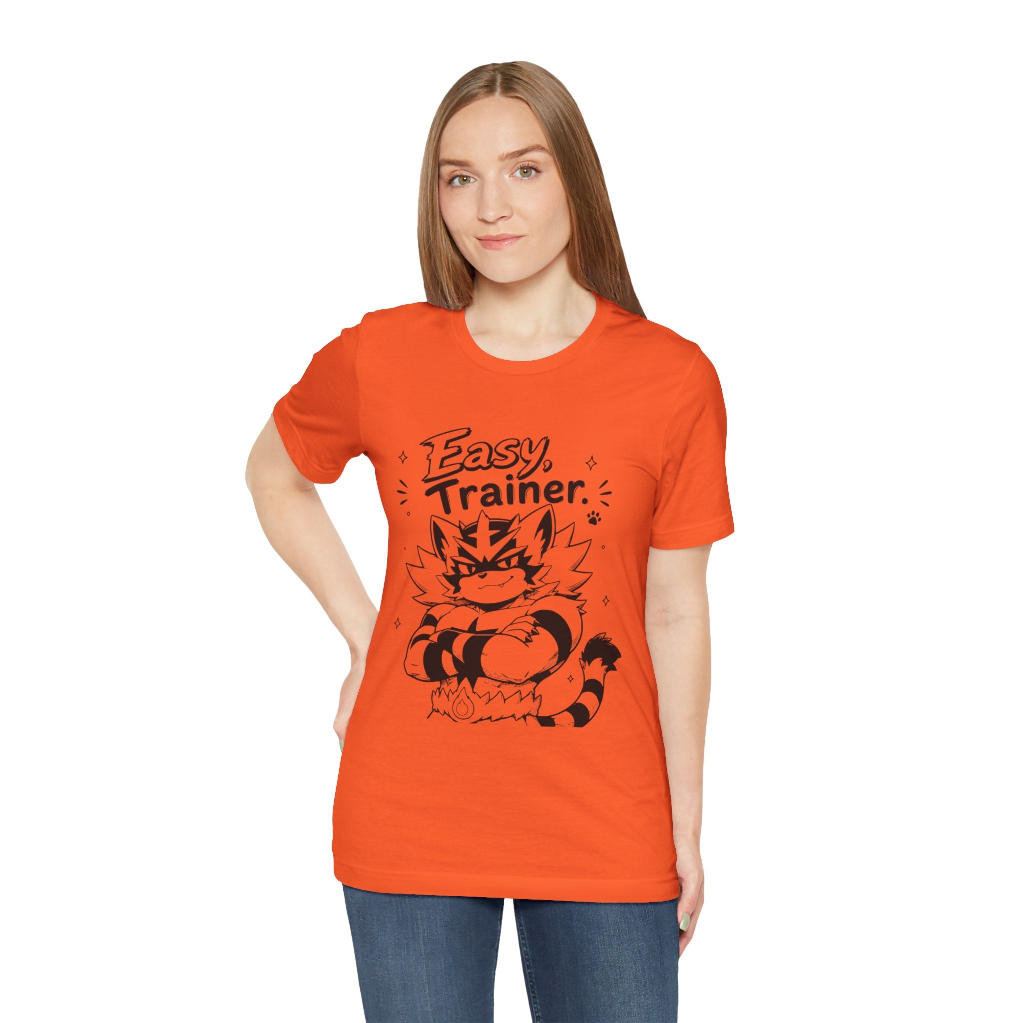Easy Trainer Easy tiger illustration T-Shirt | cartoon wrestling funny cat graphic tee