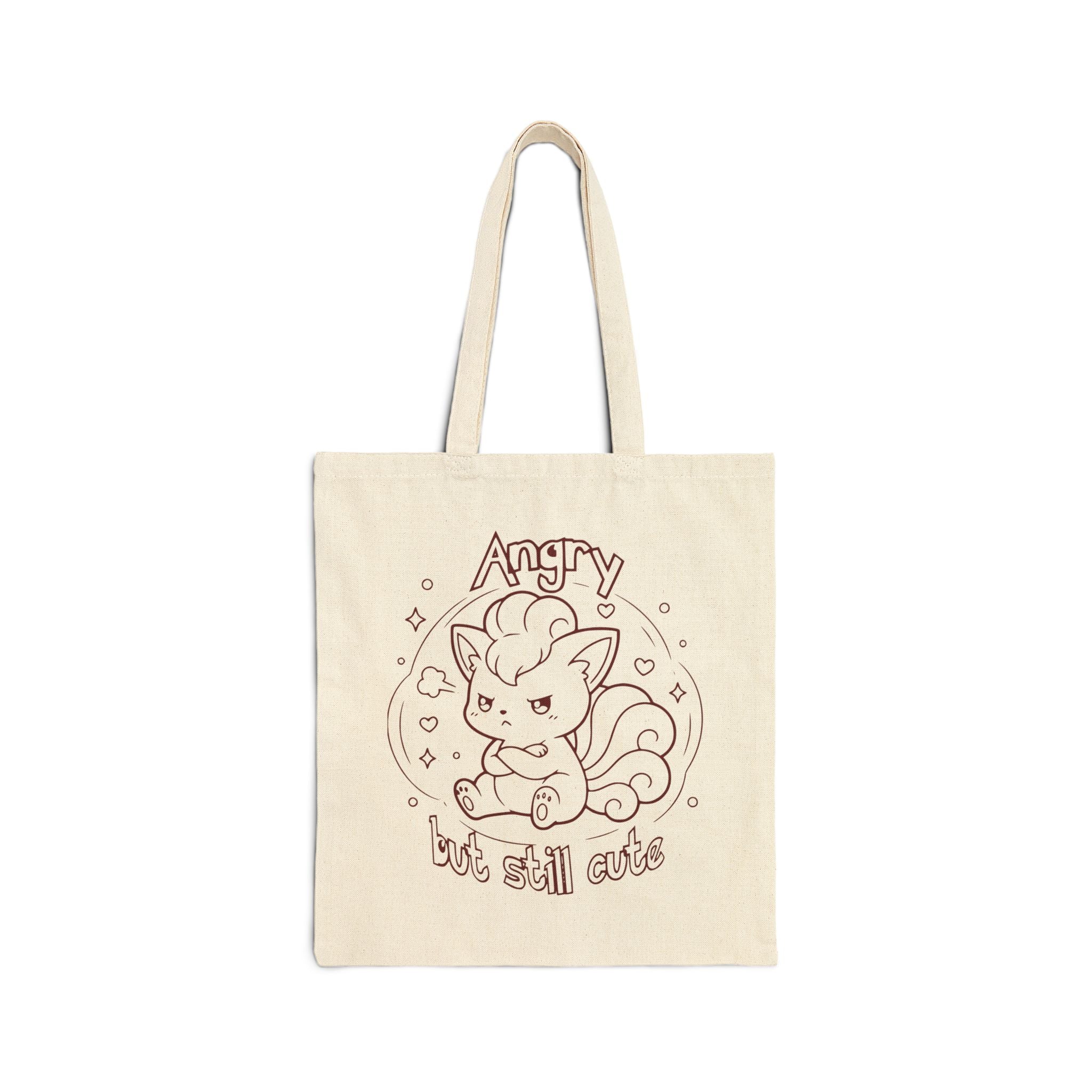 Fox Angry but still cute Grumpy cute animal Pouting Illustration Tote Bag | Canvas Tote