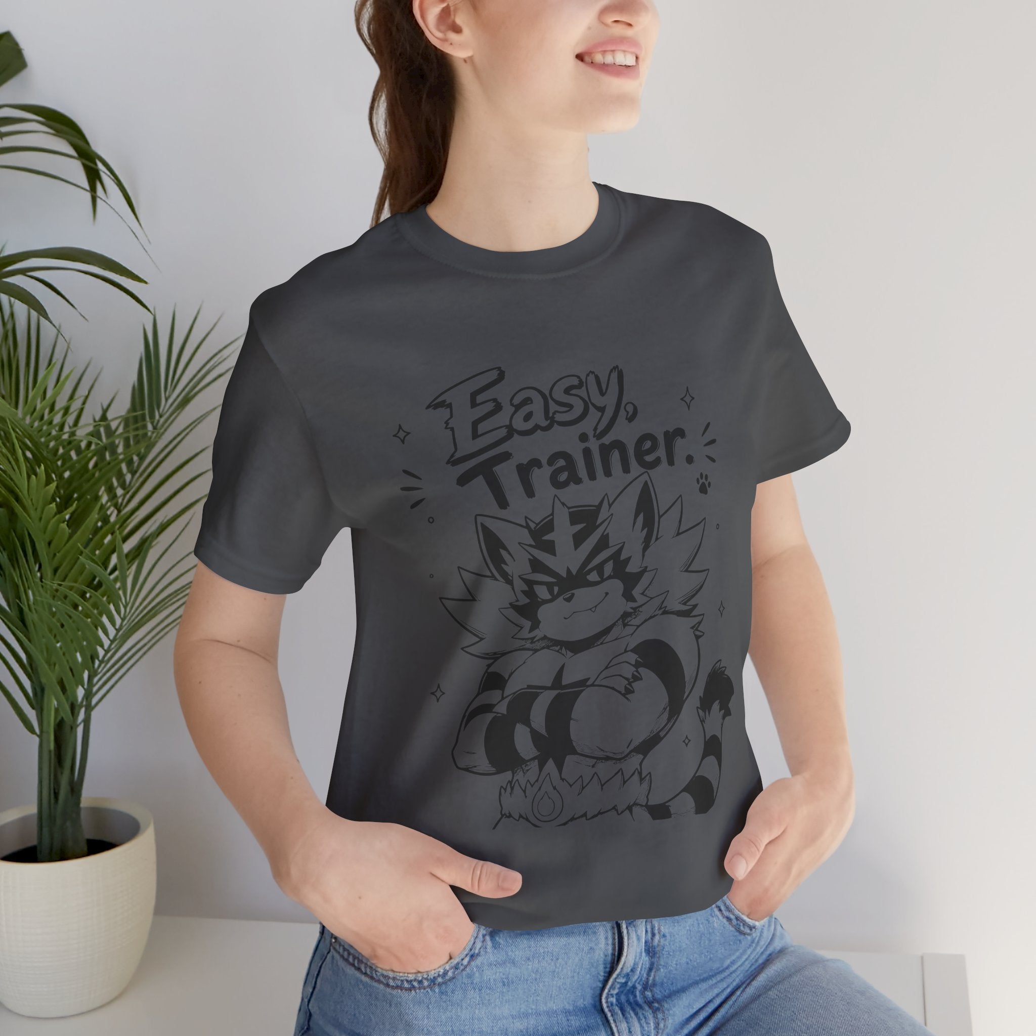 Easy Trainer Easy tiger illustration T-Shirt | cartoon wrestling funny cat graphic tee