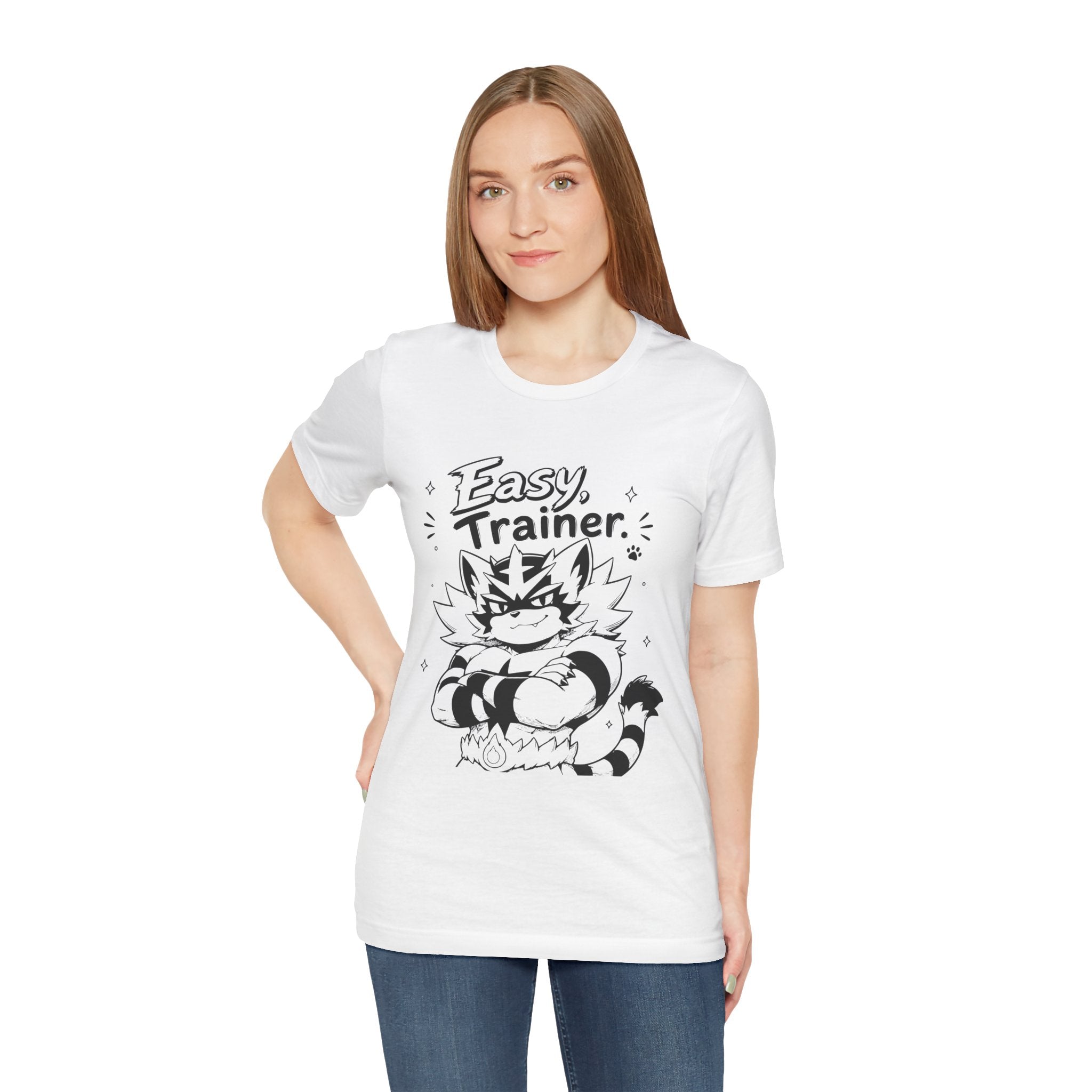 Easy Trainer Easy tiger illustration T-Shirt | cartoon wrestling funny cat graphic tee