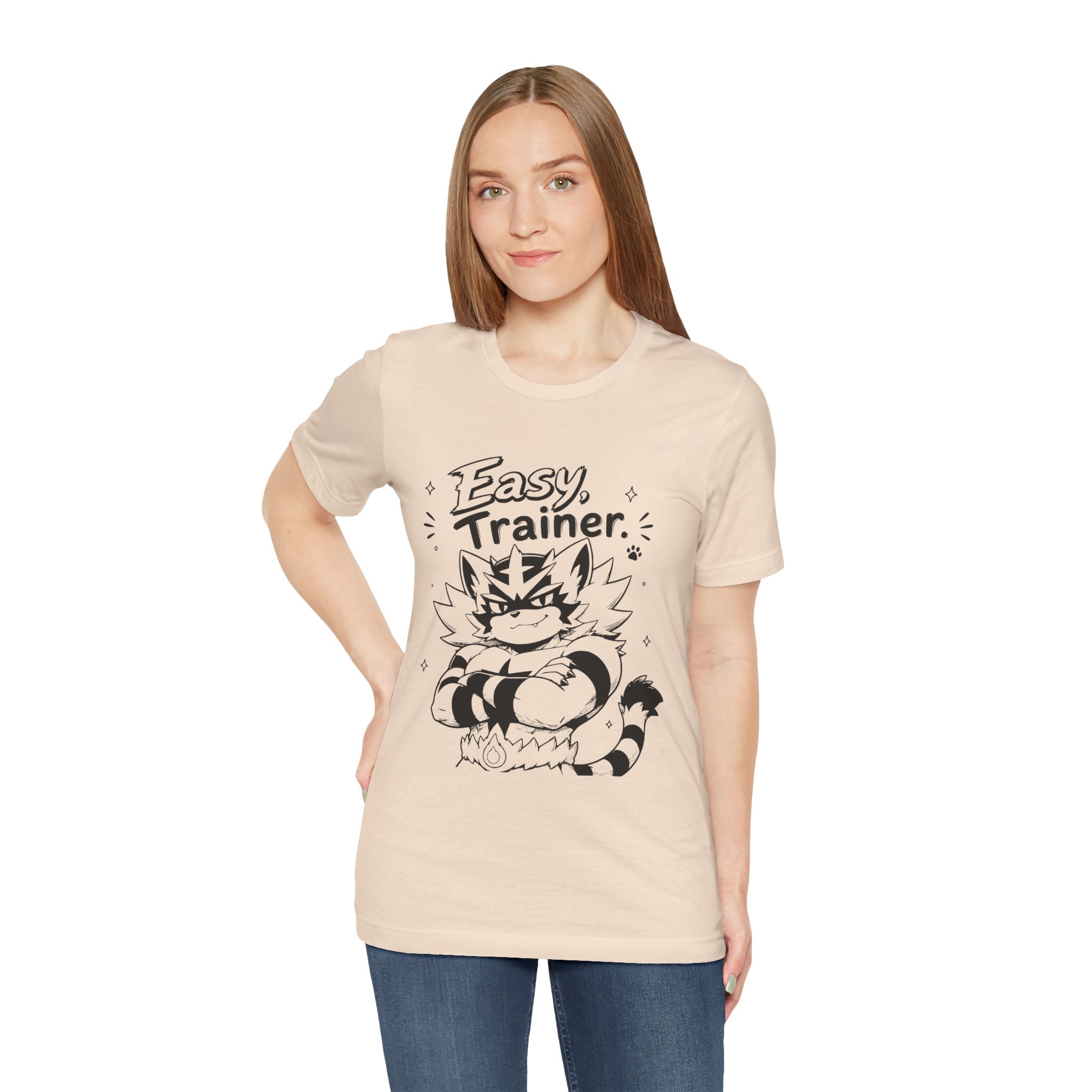 Easy Trainer Easy tiger illustration T-Shirt | cartoon wrestling funny cat graphic tee