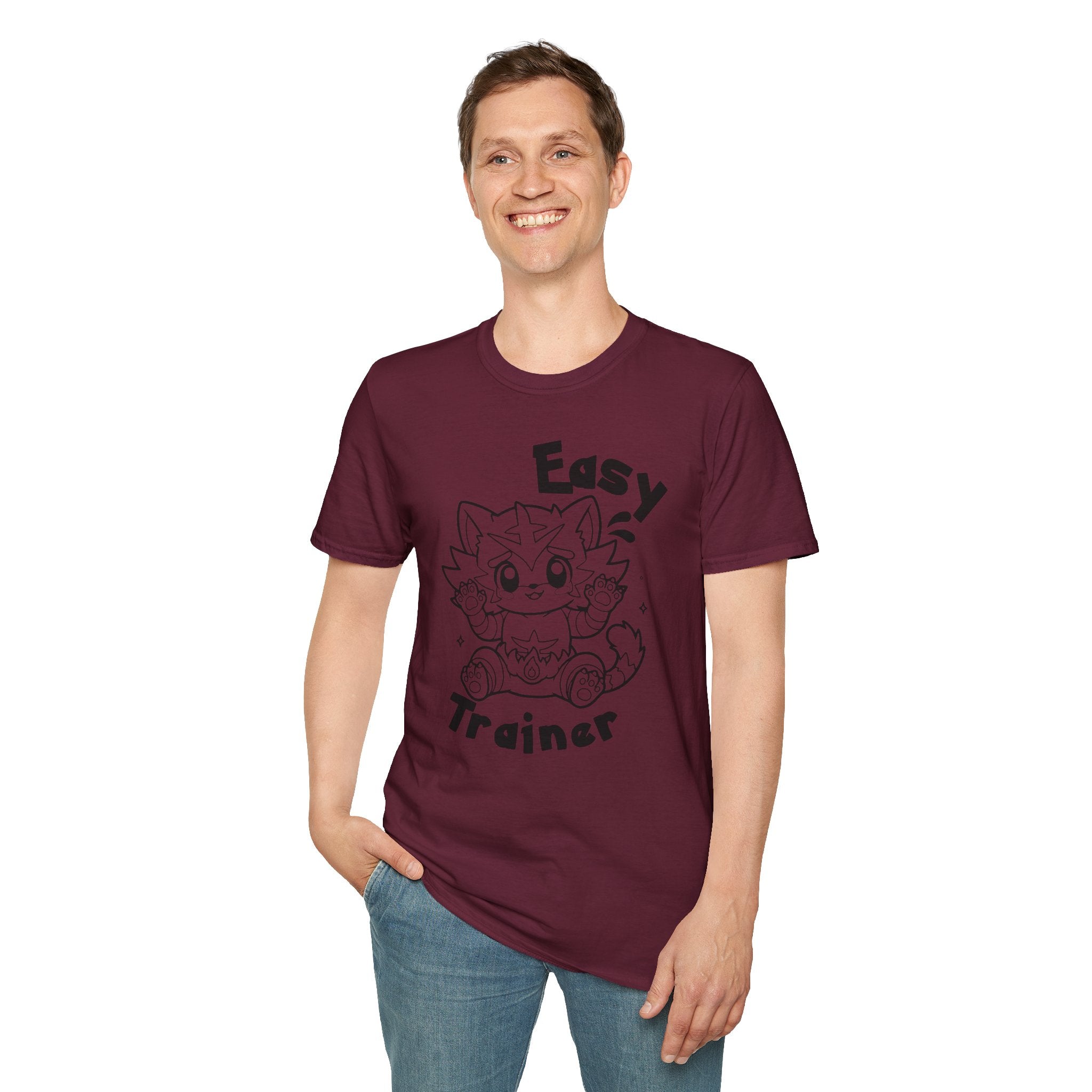 Easy Trainer T-Shirt | Cute Cartoon Easy Tiger Funny wrestling Cat Design Tee