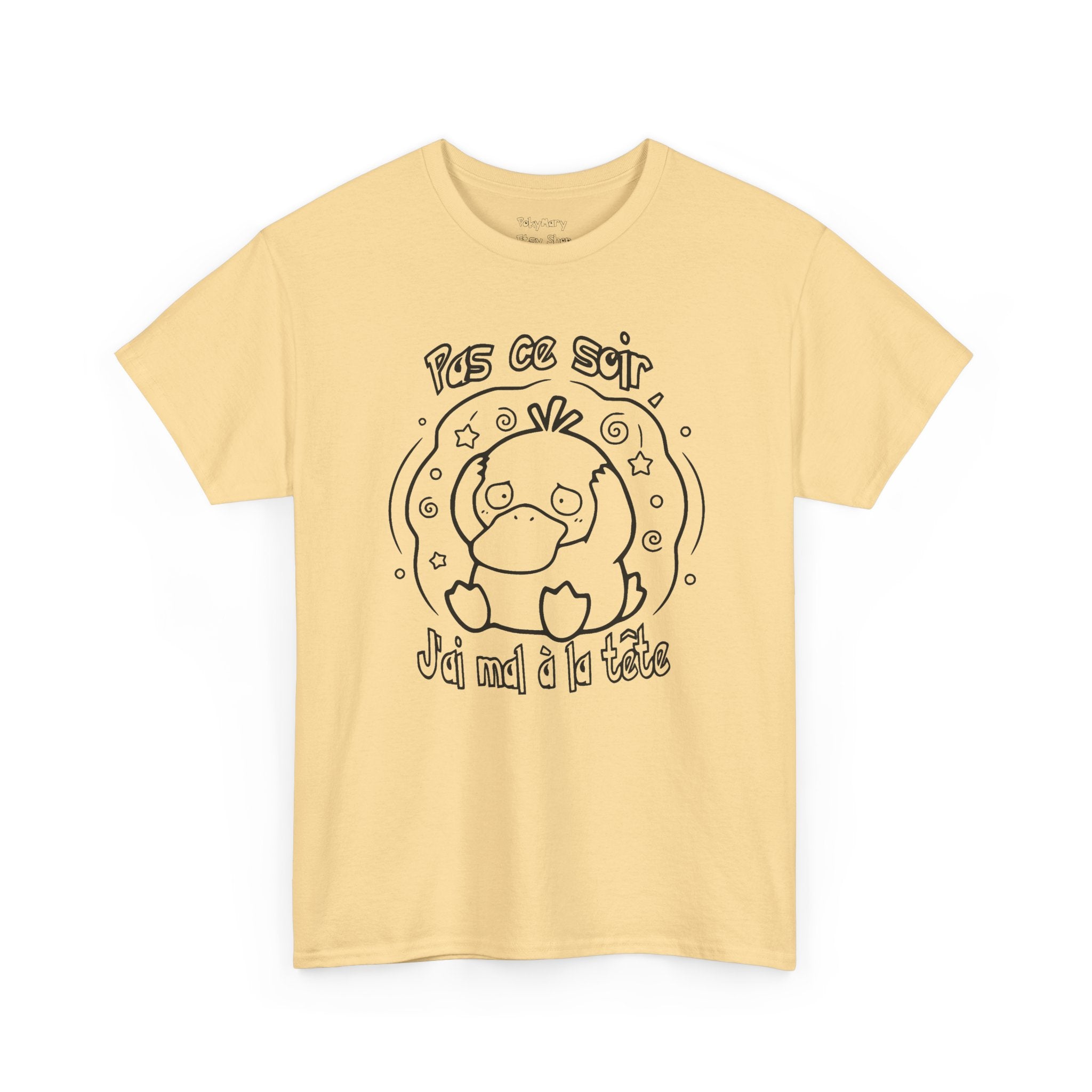 T-shirt inspiré de Psykokwak (Psyduck), Pas ce soir, j'ai mal à la tête