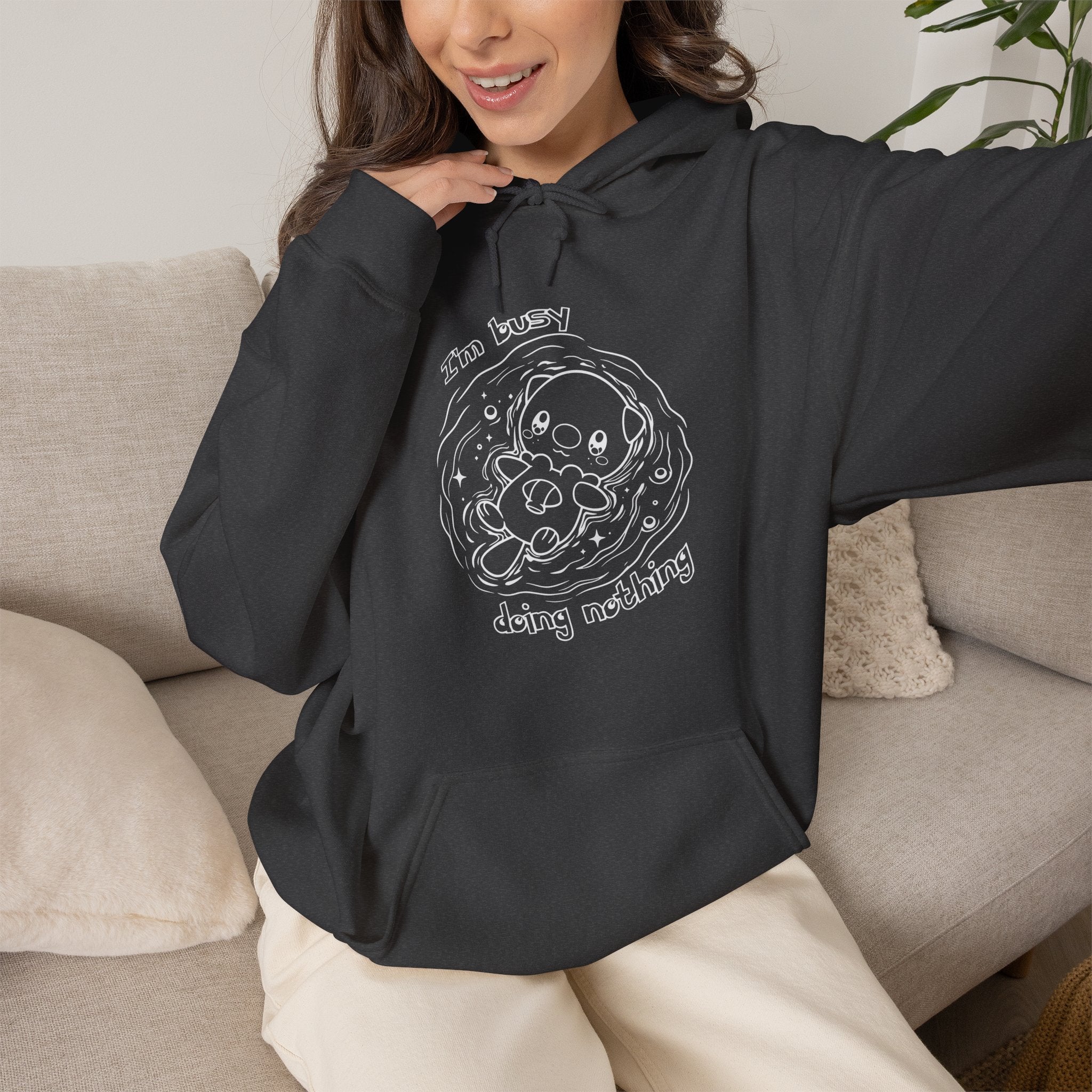 Otter Busy Doing Nothing Otter Hoodie | Cute Swimming Animal Graphic