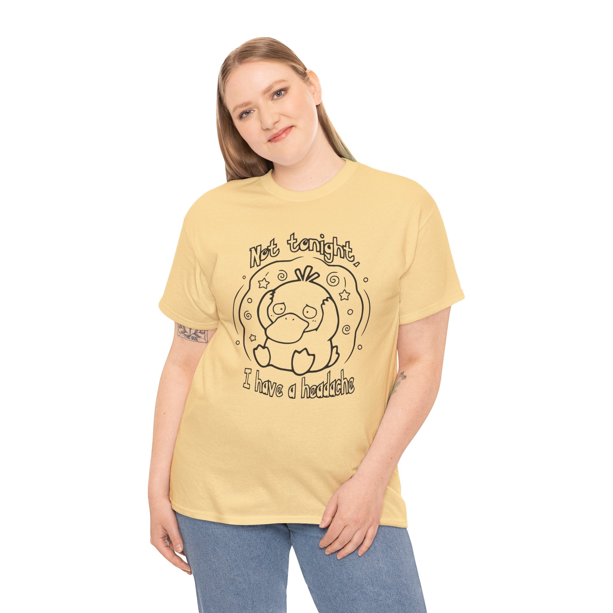 Duck Not Tonight I Have a Headache T-shirt funny kawaii duck illustration Shirt For Wife Or Girlfriend Gift