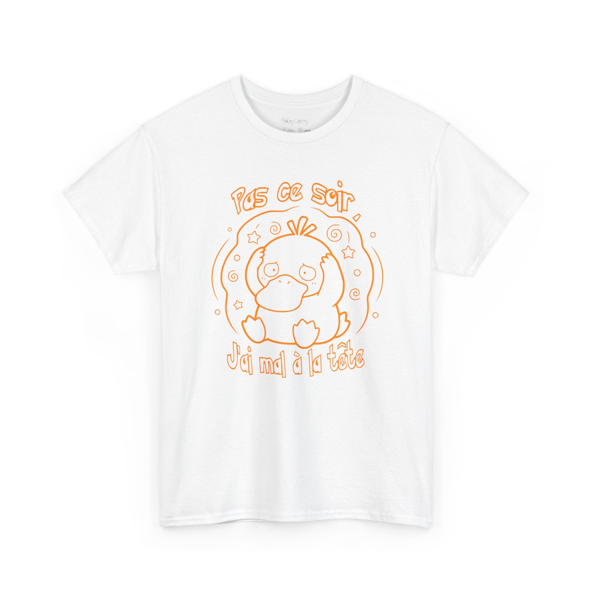 Canard Pas ce soir j'ai mal à la tête T-Shirt drôle francophone Animal Adorable Cadeau femme blonde copine