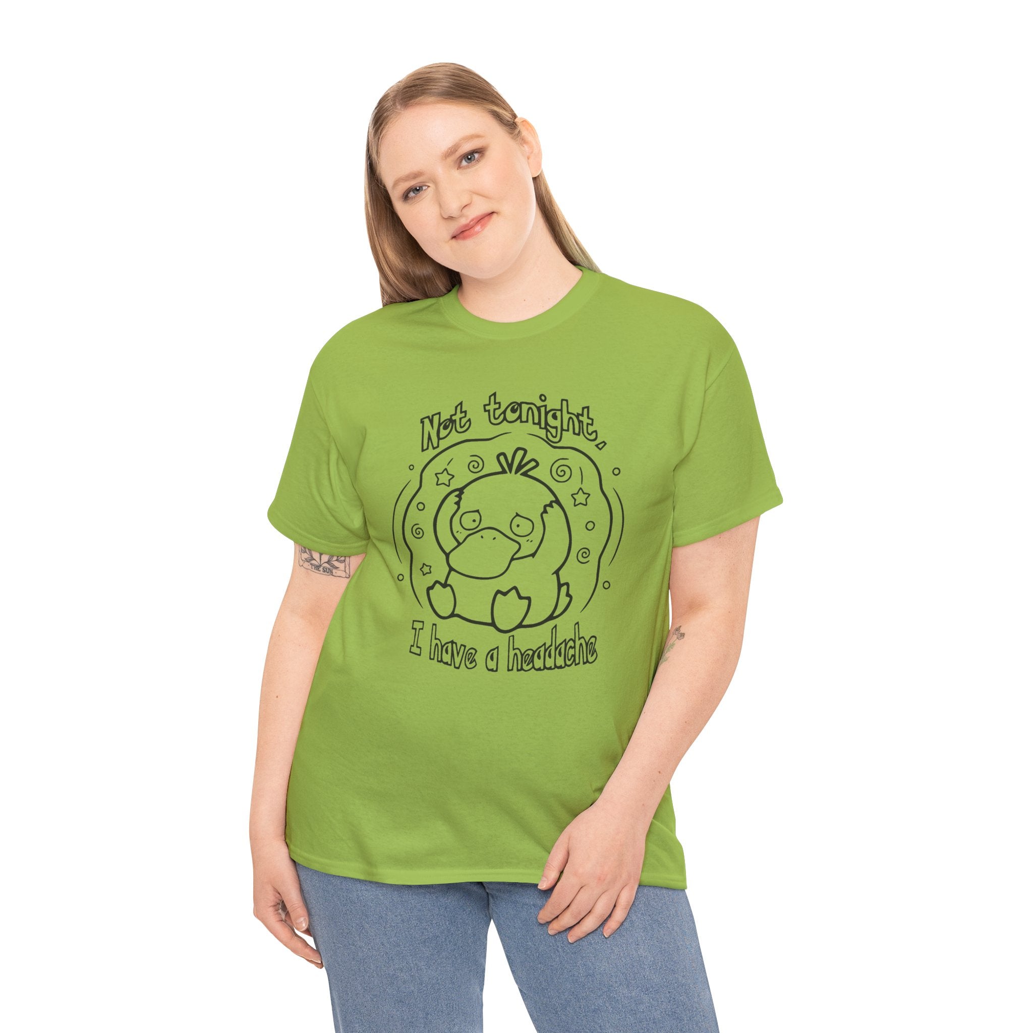 Duck Not Tonight I Have a Headache T-shirt funny kawaii duck illustration Shirt For Wife Or Girlfriend Gift