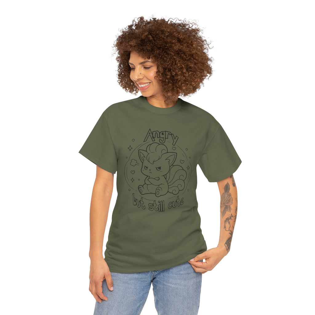Fox Angry but still cute Grumpy Cute Fox Lady Shirt | Pouting Fox Illustration