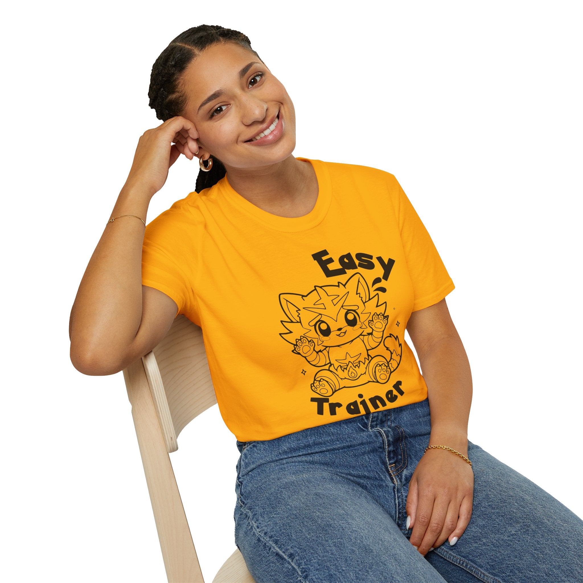 Easy Trainer T-Shirt | Cute Cartoon Easy Tiger Funny wrestling Cat Design Tee