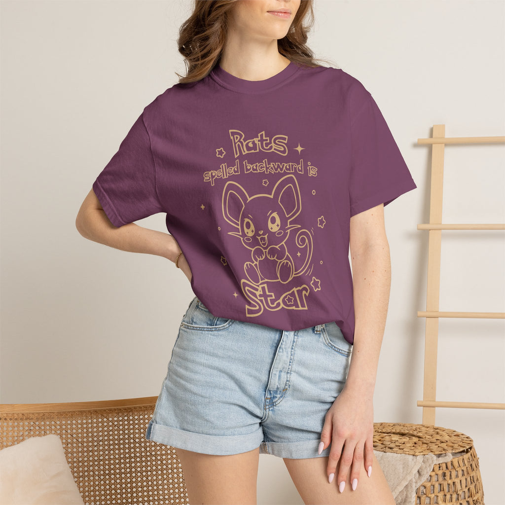Rats spelled backward is star t-shirt cute Pkm rat animal design tee shirt
