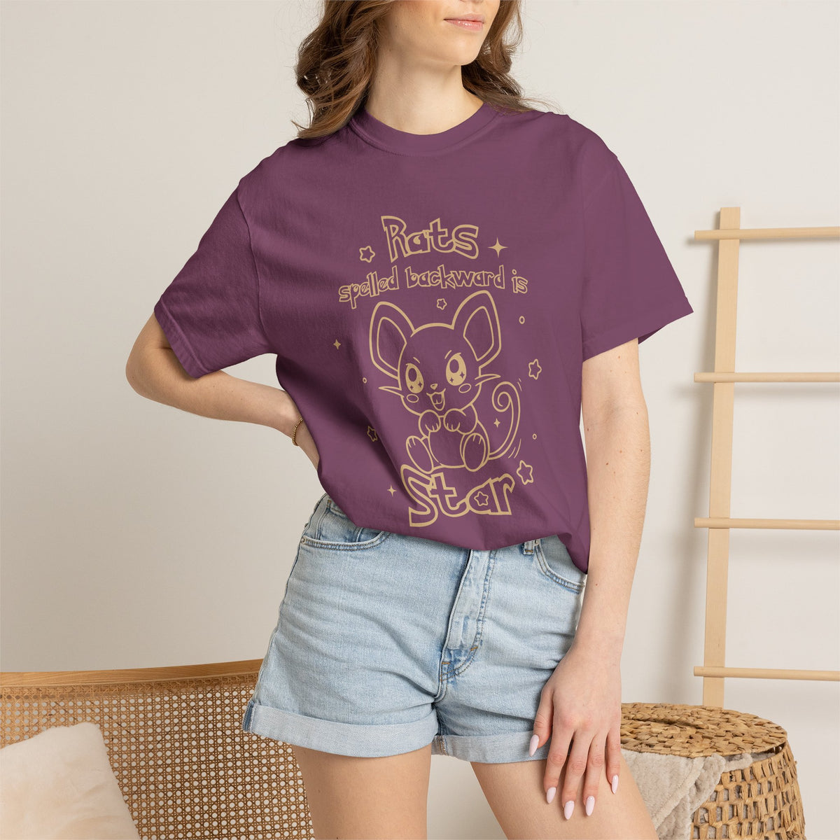 Rats spelled backward is star t-shirt cute Pkm rat animal design tee shirt